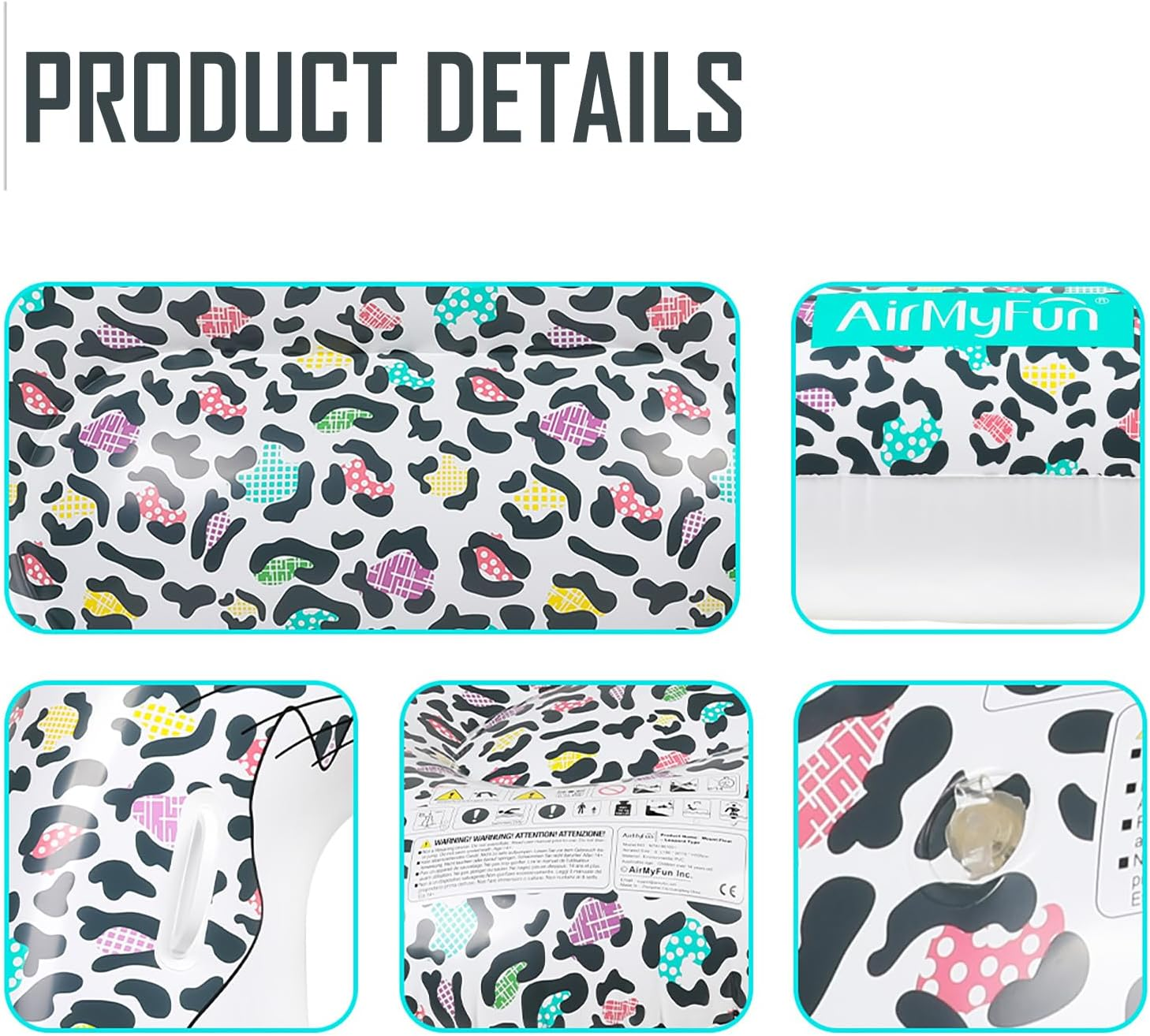 Giant Inflatable Leopard Pool Float with Fast Valves Summer Beach Swimming Pool Floatie Lounge Floating Raft Party Decorations Toys for Adults Kids image number 1