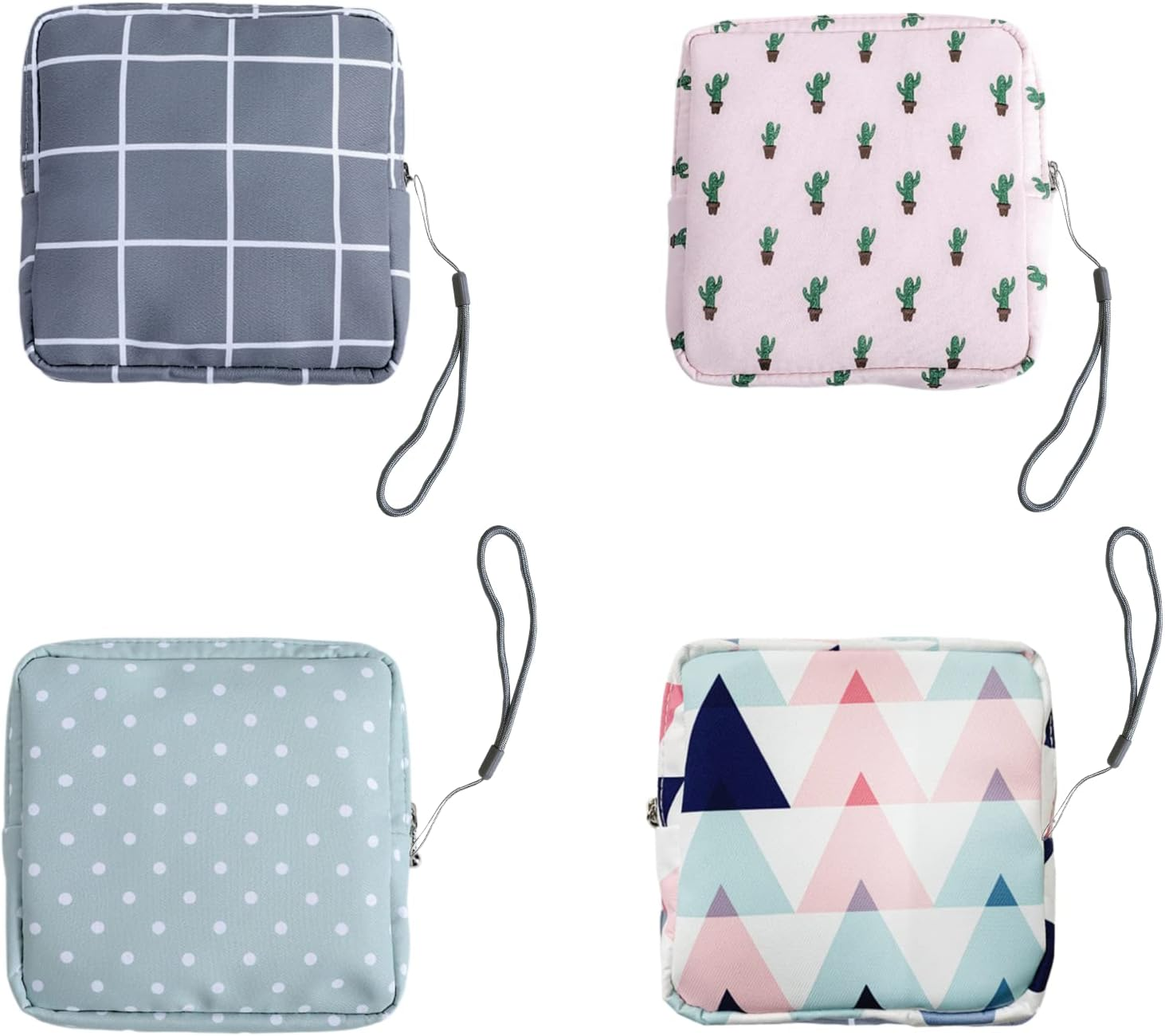 Portable Sanitary Napkin Storage Bag,4 Pieces Reusable Period Pouch for Teen Girls & Women,Pad Bags for Period for School,Office,Mini Pouch Feminine Pads Bag Kit (Classical) - Multicolor image number 5