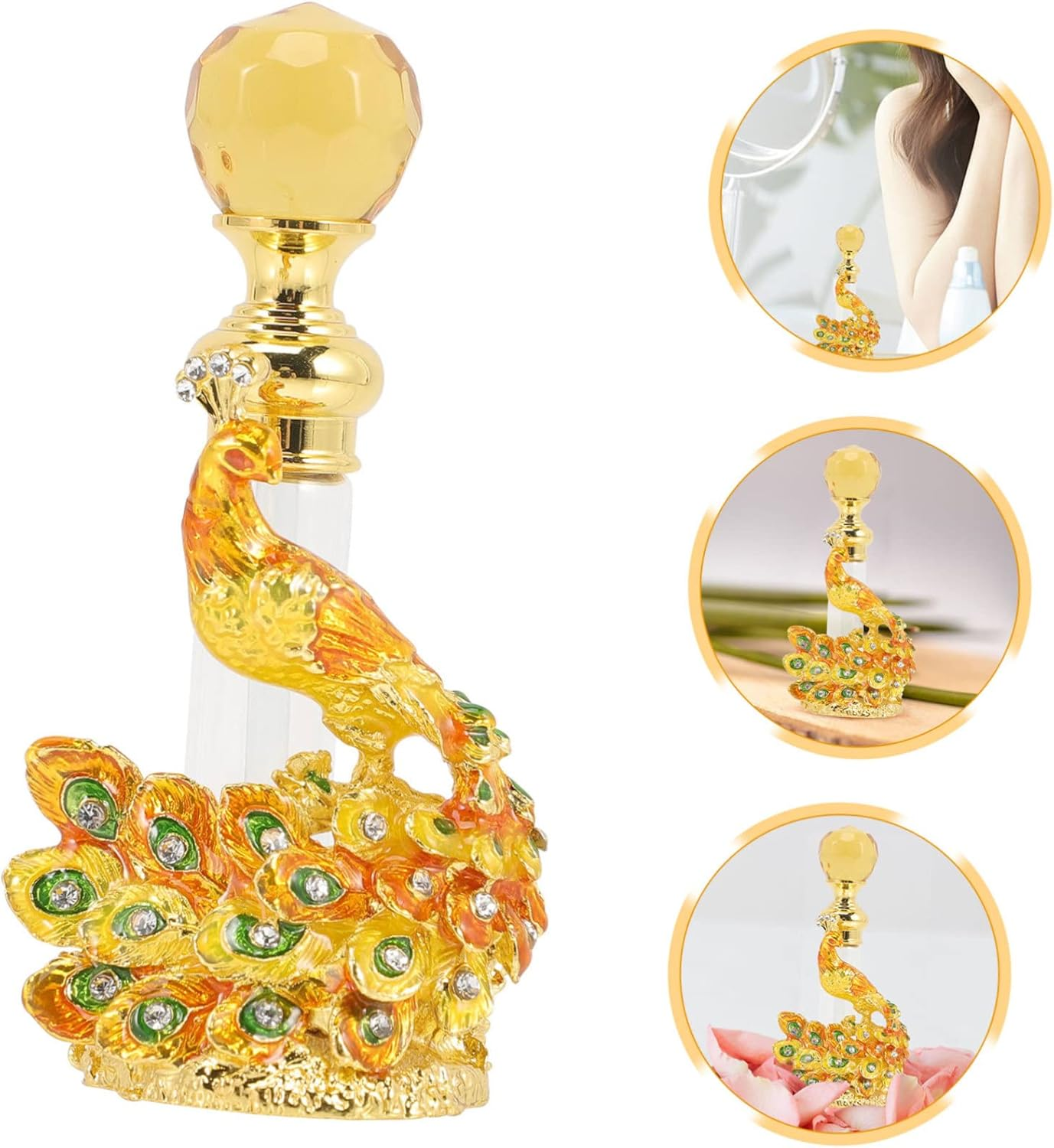 Retro Perfume Bottles Empty Vintage Perfume Bottles Essential Oil Container - Golden image number 2