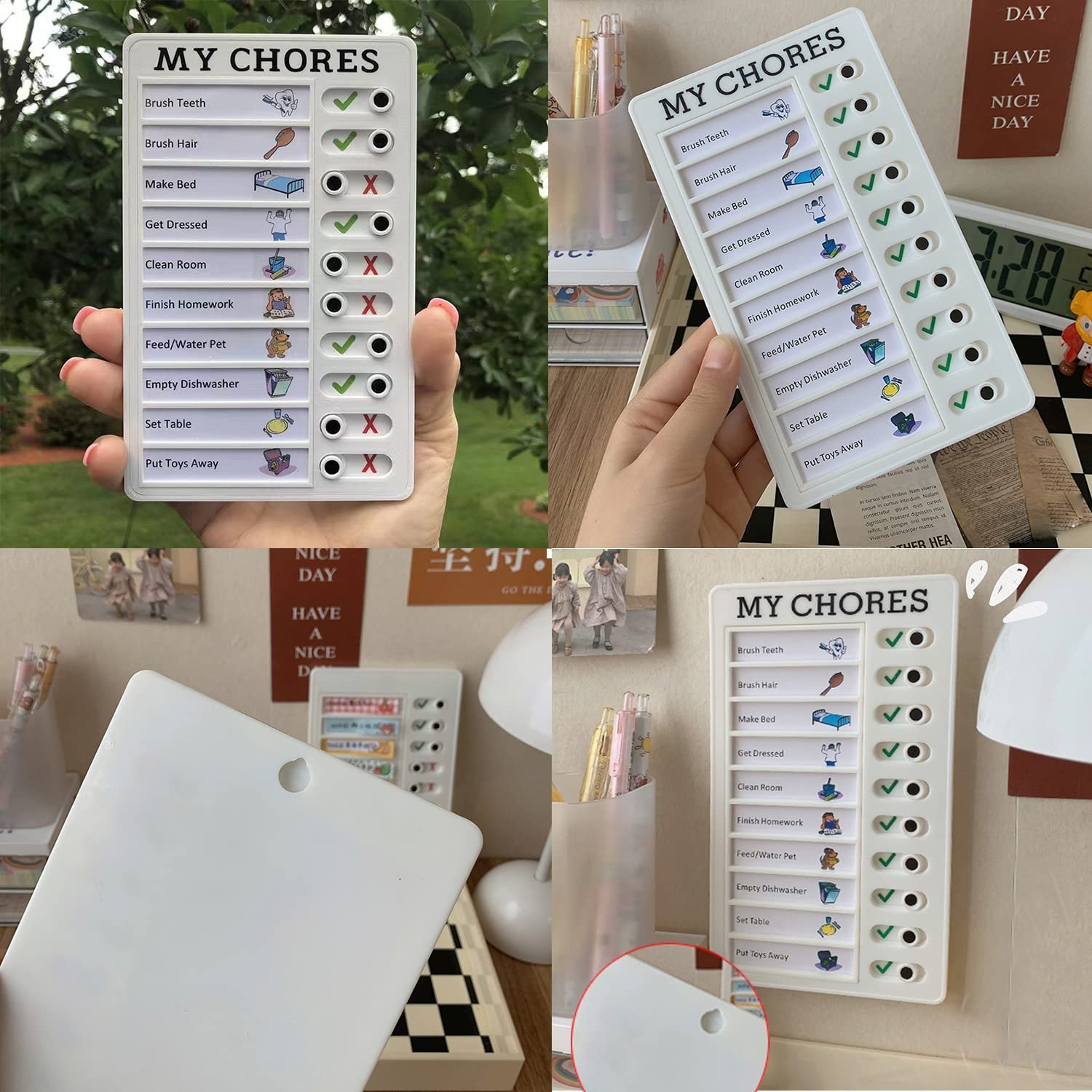 My Chores Checklist, Rv Checklist, RV Memo Portable My Chores Chart Board with Slider Reusable Checklist Reminder for Planning, Daily Schedule for Kids, Portable Detachable Message Board image number 6