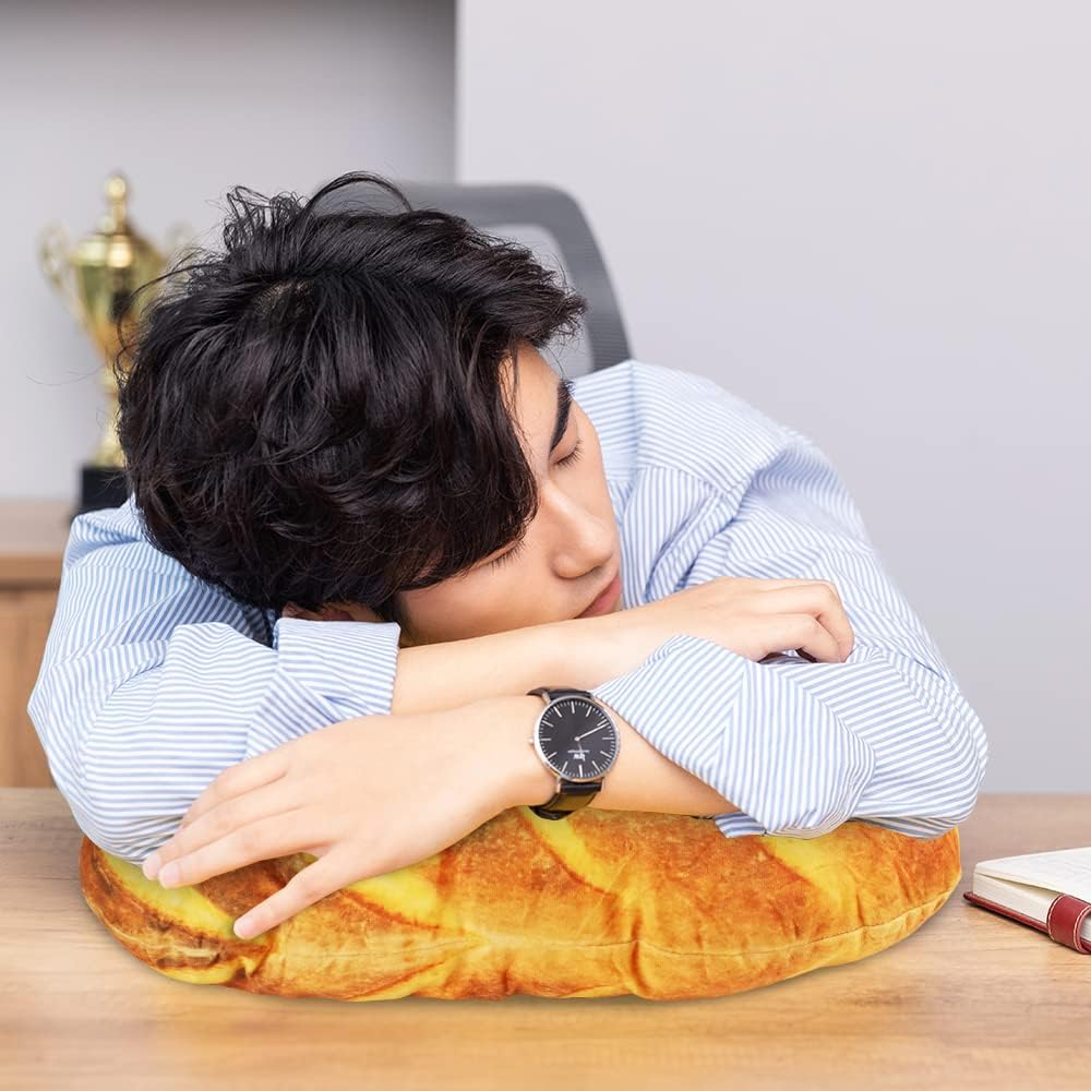 LZYMSZ 3D Simulation Bread Pillow, Plush Stuffed Food Lumbar Back Cushion,Soft 3D Butter Bread Cushion Throw Pillow for Sofa /Home Bedroom/ Office/ Dormitory in Valentine'S Day, Christmas, Birthday (23.6'')
