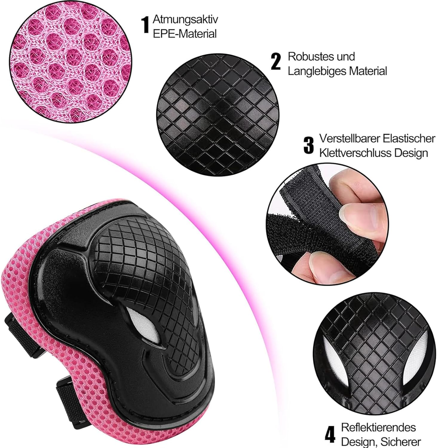 Knee Pads for Kids,Knee Pads for Kids Adjustable Protective Gear Set,Skating Protection Equipment Set for Skateboarding Skates,Suitable for Skateboards, Bicycles, and Rollers image number 2