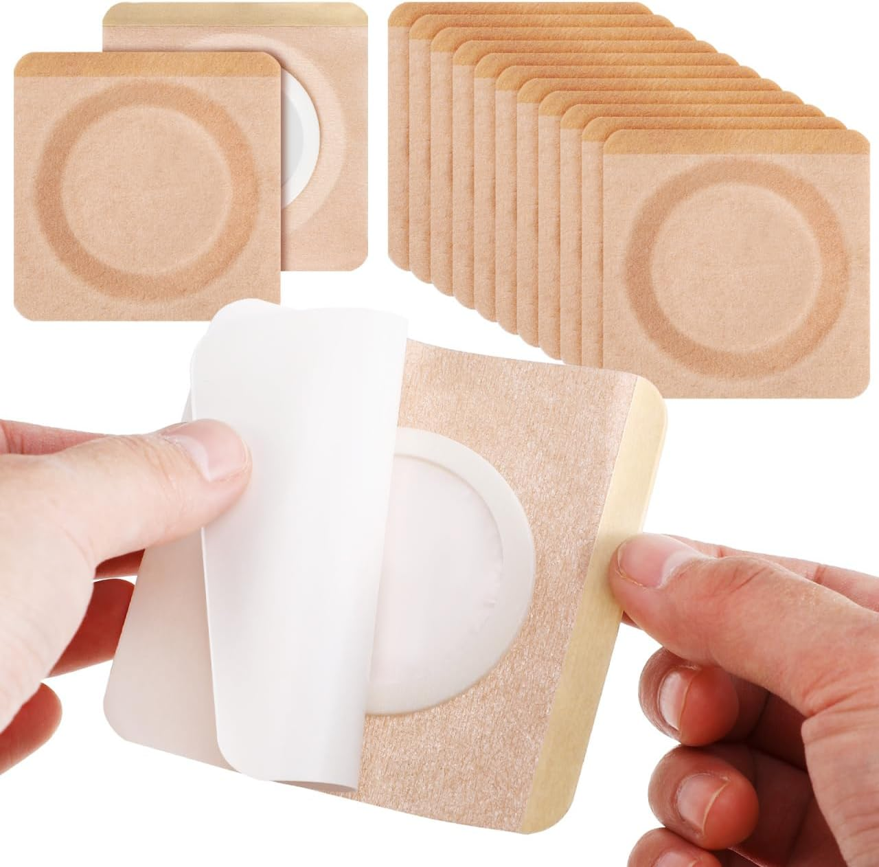 Ipetboom Belly Button Patches 100Pcs Disposable Castor Oil Pack Wrap Patches Self Adhesive Herbal Pads, Castor Oil Belly Button Patch for Kids Adults