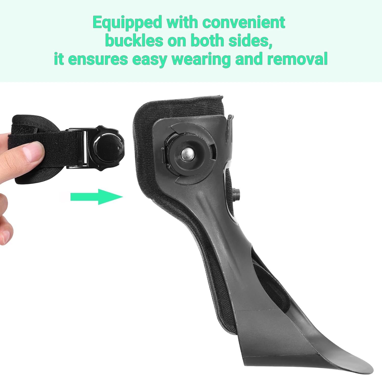 Ankle Foot Orthosis Brace for Foot Drop,Afo Ankle Brace Foot up Stabilizer for Hemiplegia, Ankle Support Shoes Walking for Stroke Rehab Training at Home (M, RIGHT) image number 6