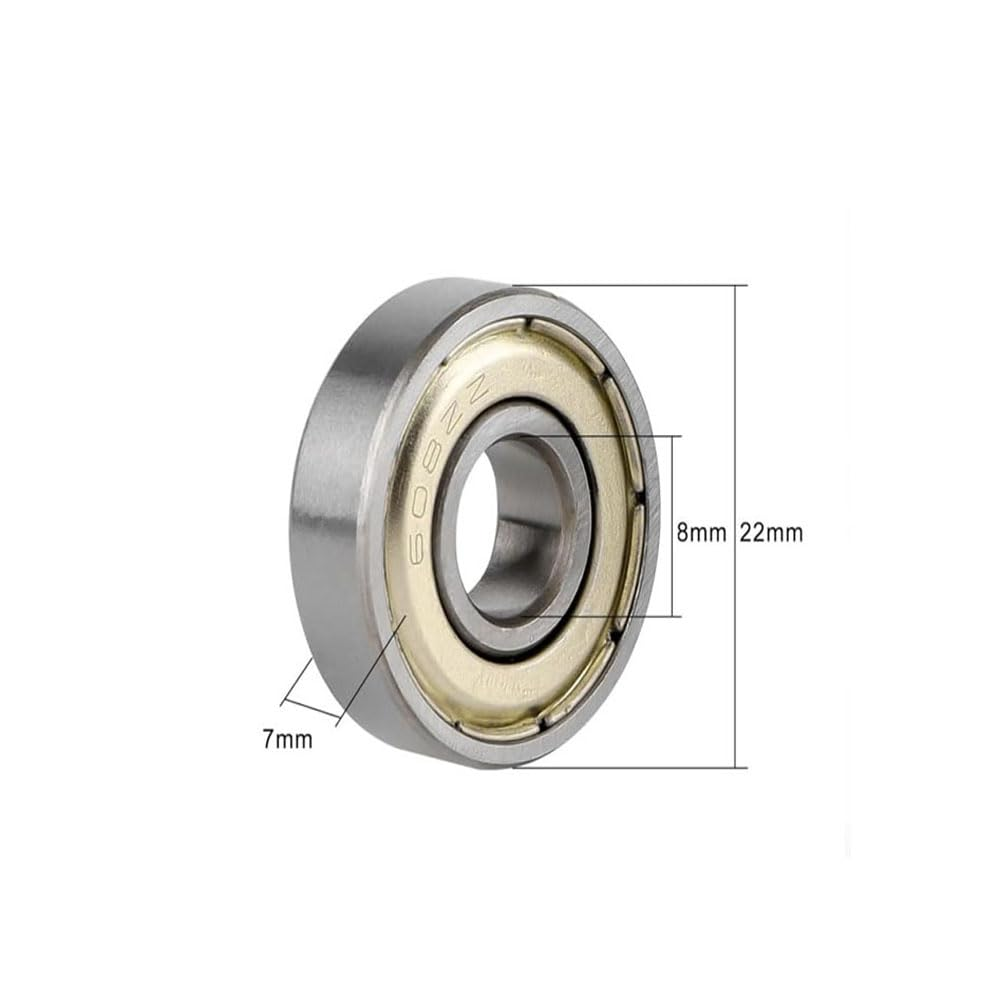12 Pack 608ZZ Ball Bearings Premium High Speed Shielded Bearings for Skateboards, Longboards, Scooters and Inline Skates - 8Mm X 22Mm X 7Mm, Smooth and Durable Ideal for Wheels, Rollerblades image number 4