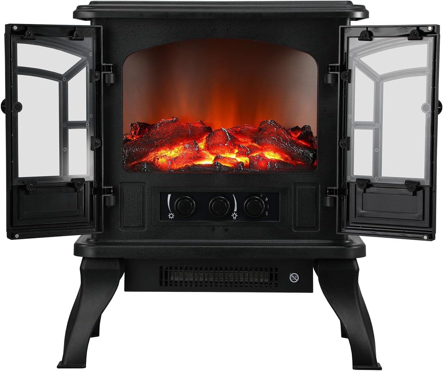 Electric Fireplace Fire Heater Freestanding 3D Flame Effect Indoor 2000W, 50X58X26Cm image number 4