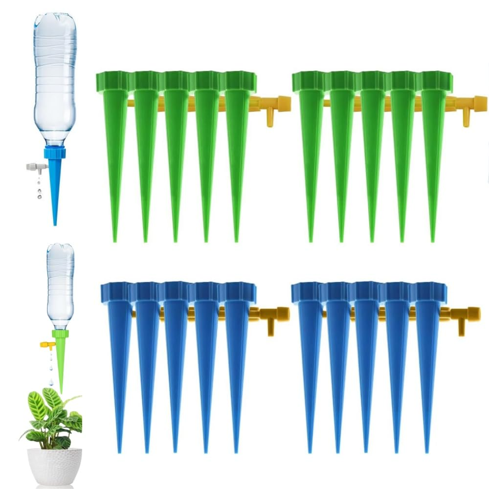 20PCS Self-Watering Nails, Adjustable Plant Watering Device Self-Watering Piles, Automatic Drip Irrigation System with Slow-Release Control Valve Switch - for Outdoor and Indoor Plants image number 5