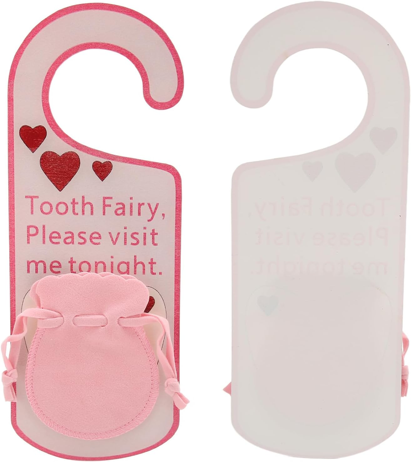 Tooth Fairy Door Hanger Bag, Tooth Fairy under Pillow Pouch for Lost Teeth Kids Boys Girl Milk Teeth Encourage Gift, Acrylic Tooth Fairy Door Hanger Bag Money Holder