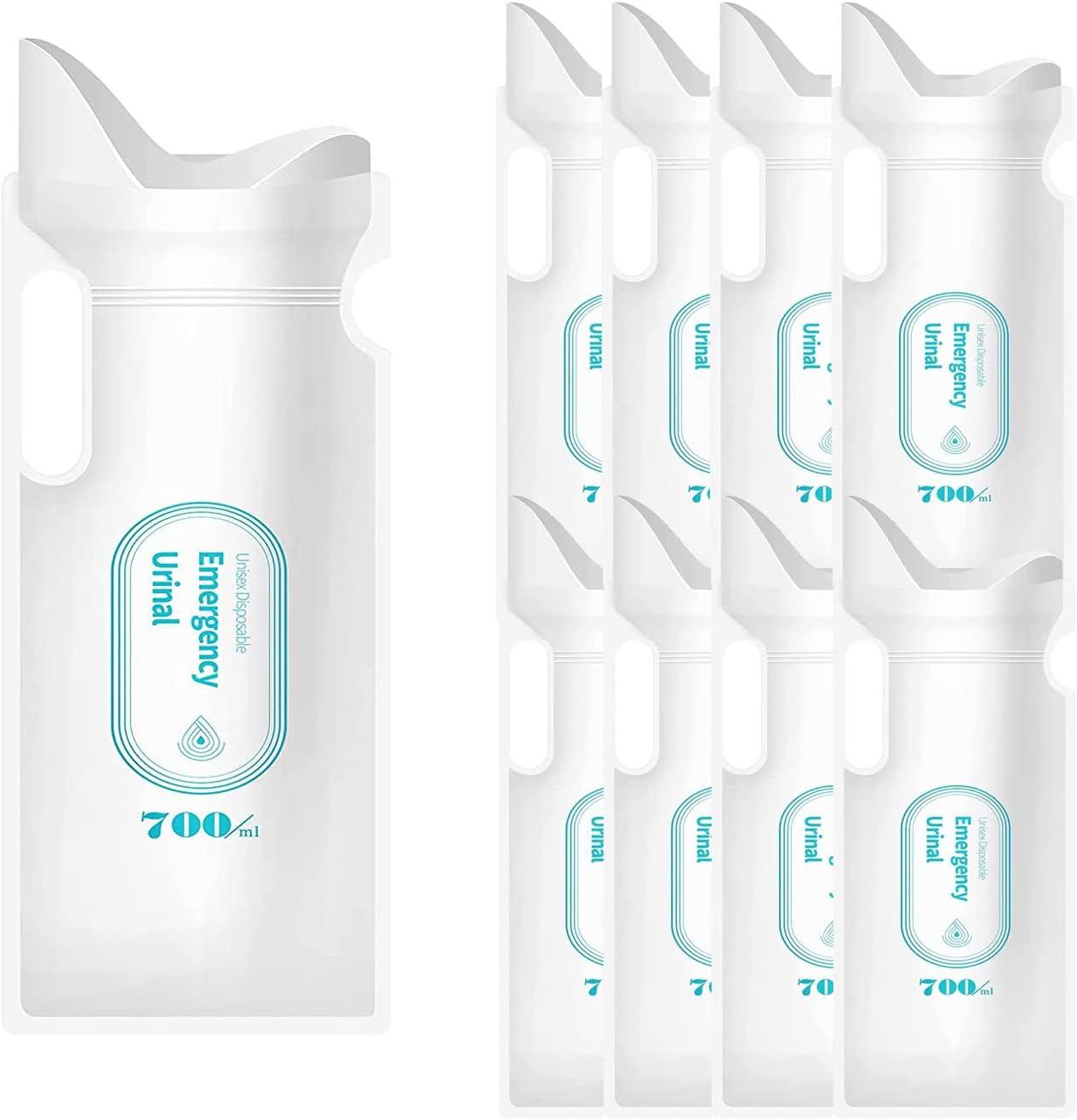 Disposable Urinal Bags (8 Pack/700 Ml)-Easy to Use & Portable for Camping Pee Bags-Unisex Urine Bag Is Convenient When Travel Traffic Jam for Vomit Bag-Portable Toilet Bag Suitable for Men Women Kids Patient