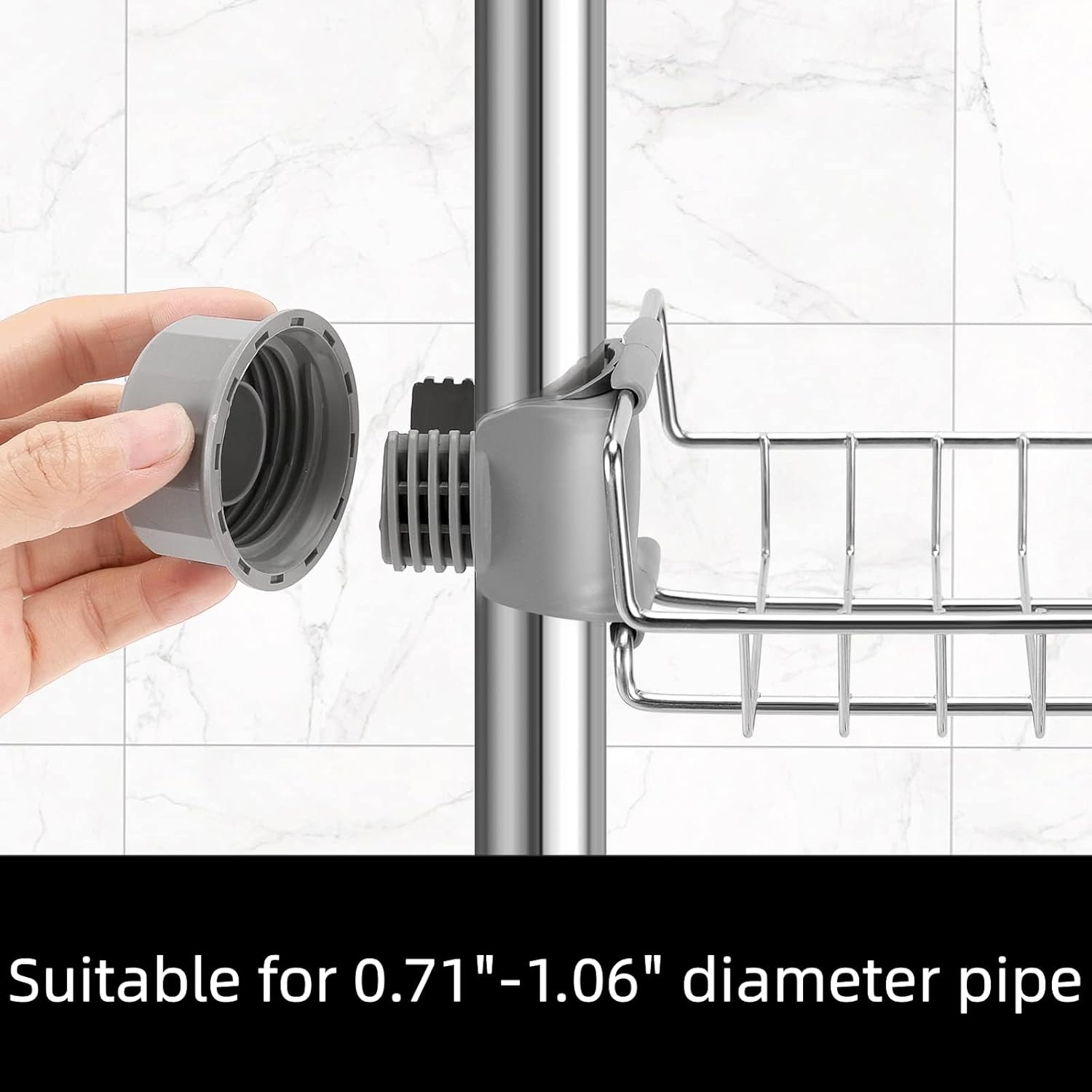 Clawfoot Tub Caddy(Shower Rod Not Included) - Stainless Steel Shower Shelves and Soap Caddy image number 6