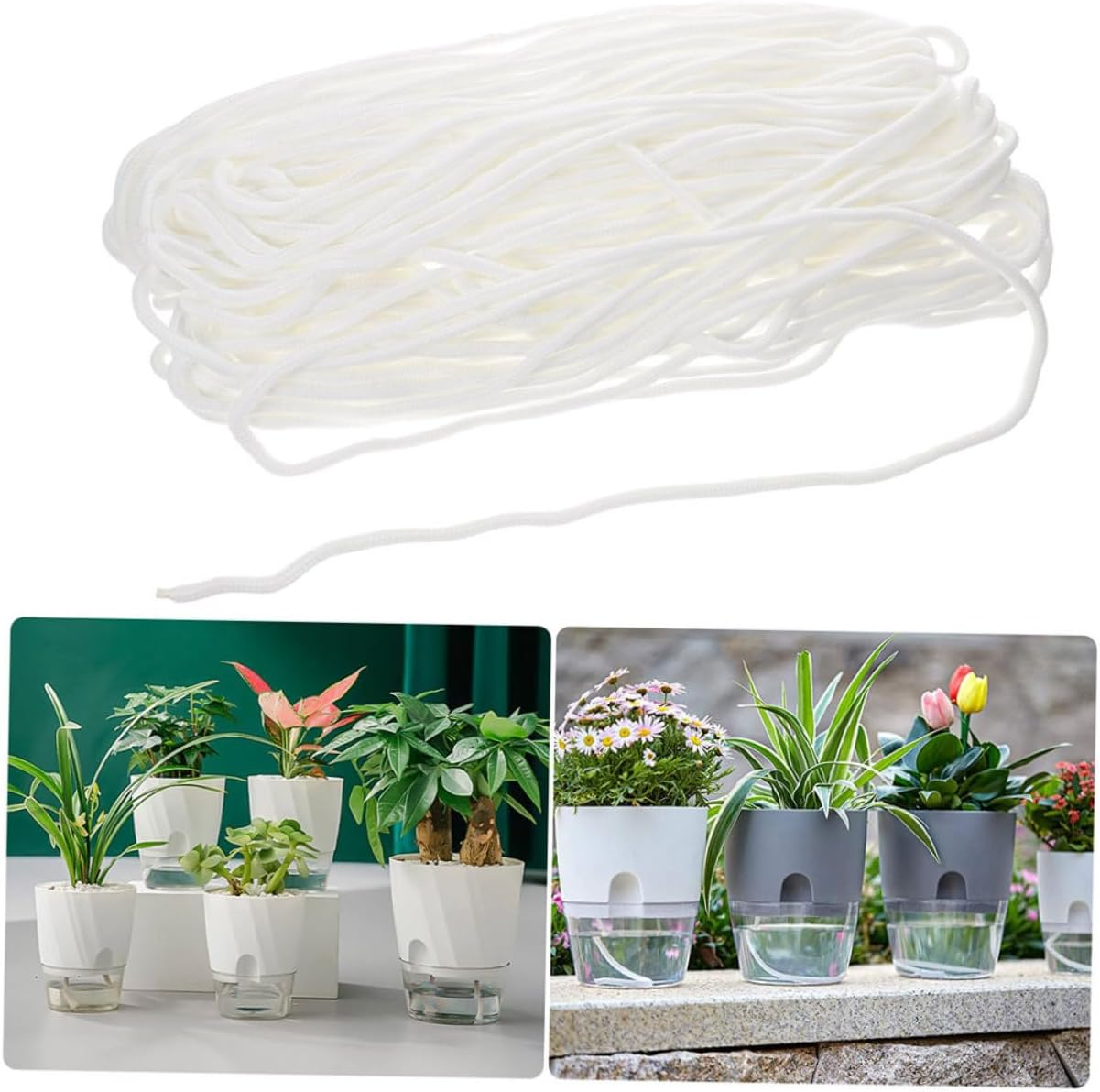 Yardenfun Gardening Cotton Rope Accessories Absorbent Rope for Potted Plants Self Watering Pot Cord Cotton Hydroponic for Indoor Plant Hydroponics Supplies image number 3