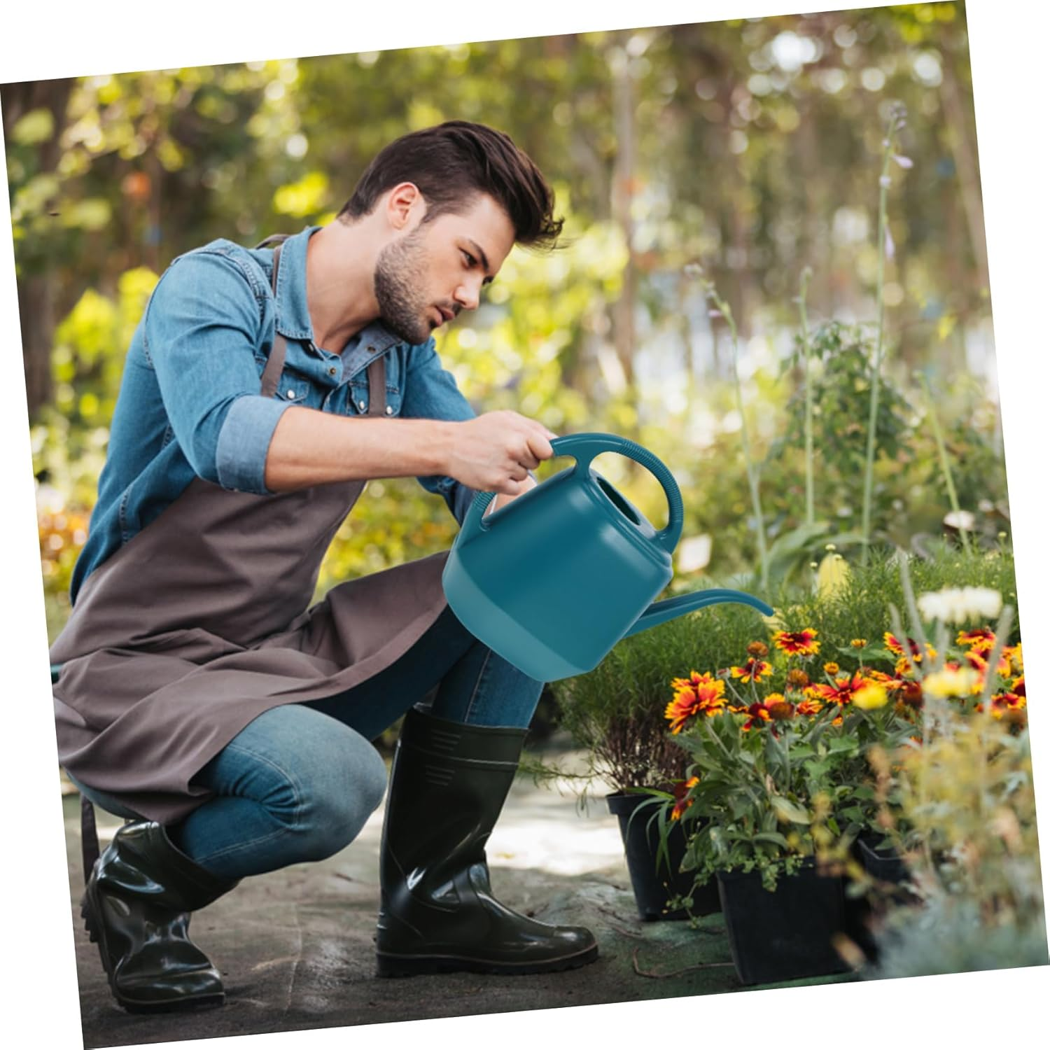 BESPORTBLE Plastic Watering Can Long Spout for Garden Sprinkler Can Water Flowers - Green image number 2