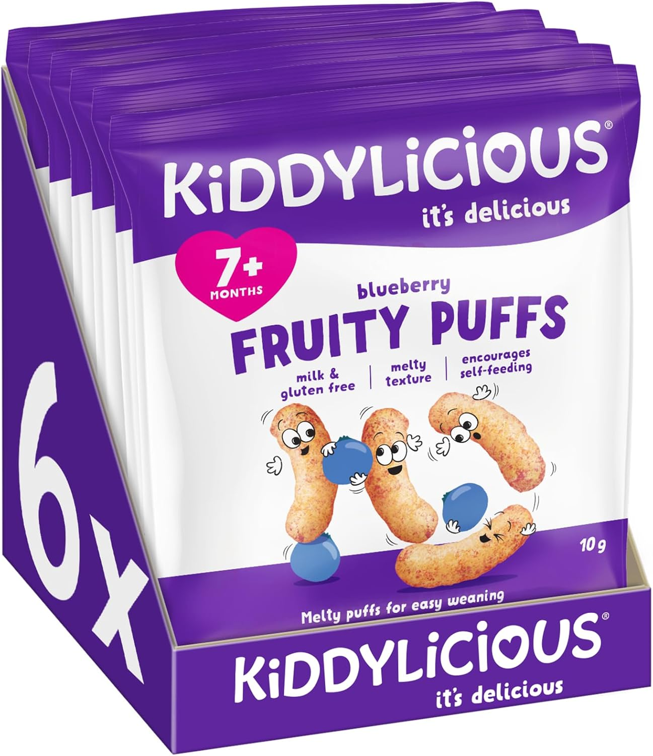 Kiddylicious - Fruity Puffs - Blueberry - Delicious Snacks for Babies - Suitable for 7+ Months - 10G image number 2