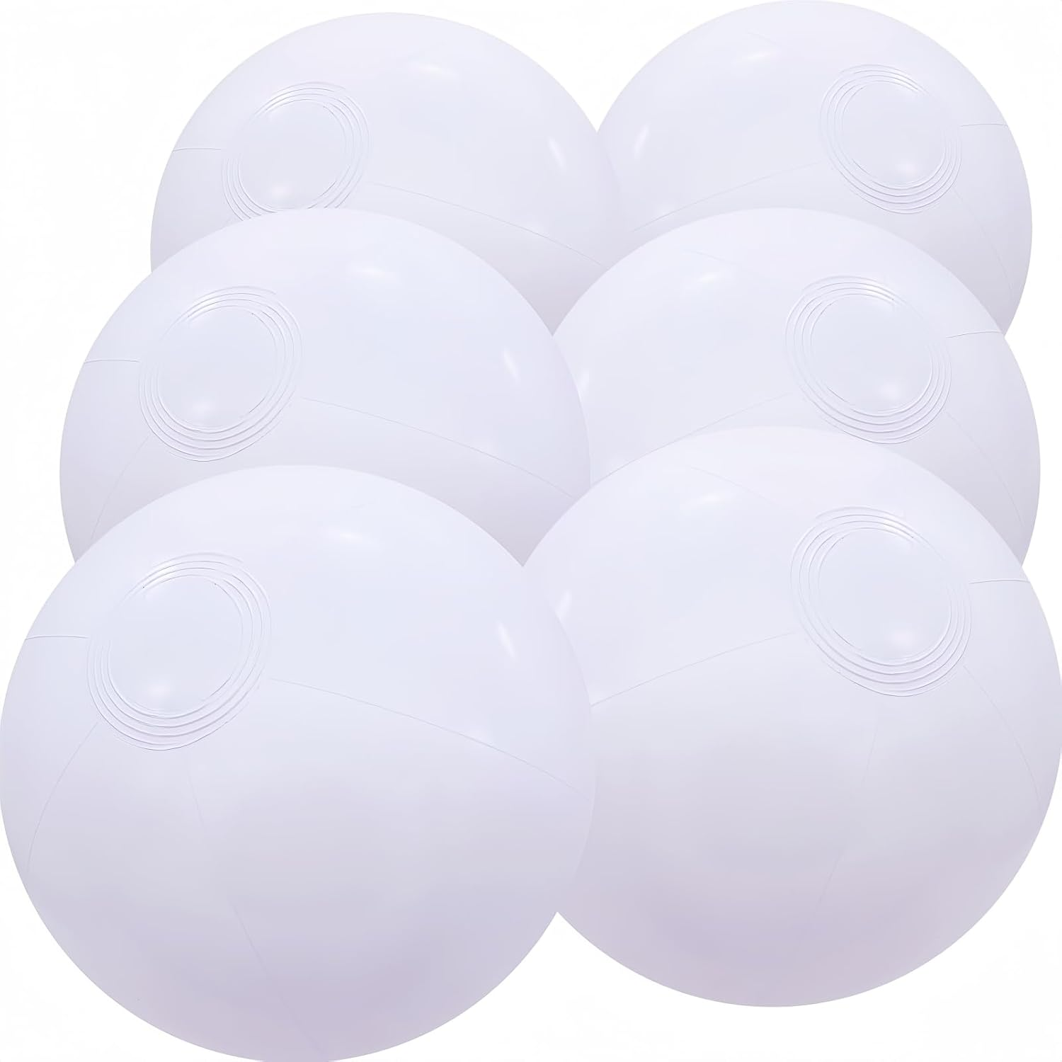 6 Pack Beach Balls, Large Inflatable Beach Balls Bulk, for Parties, Beach, Pools & Play - Orange White image number 3