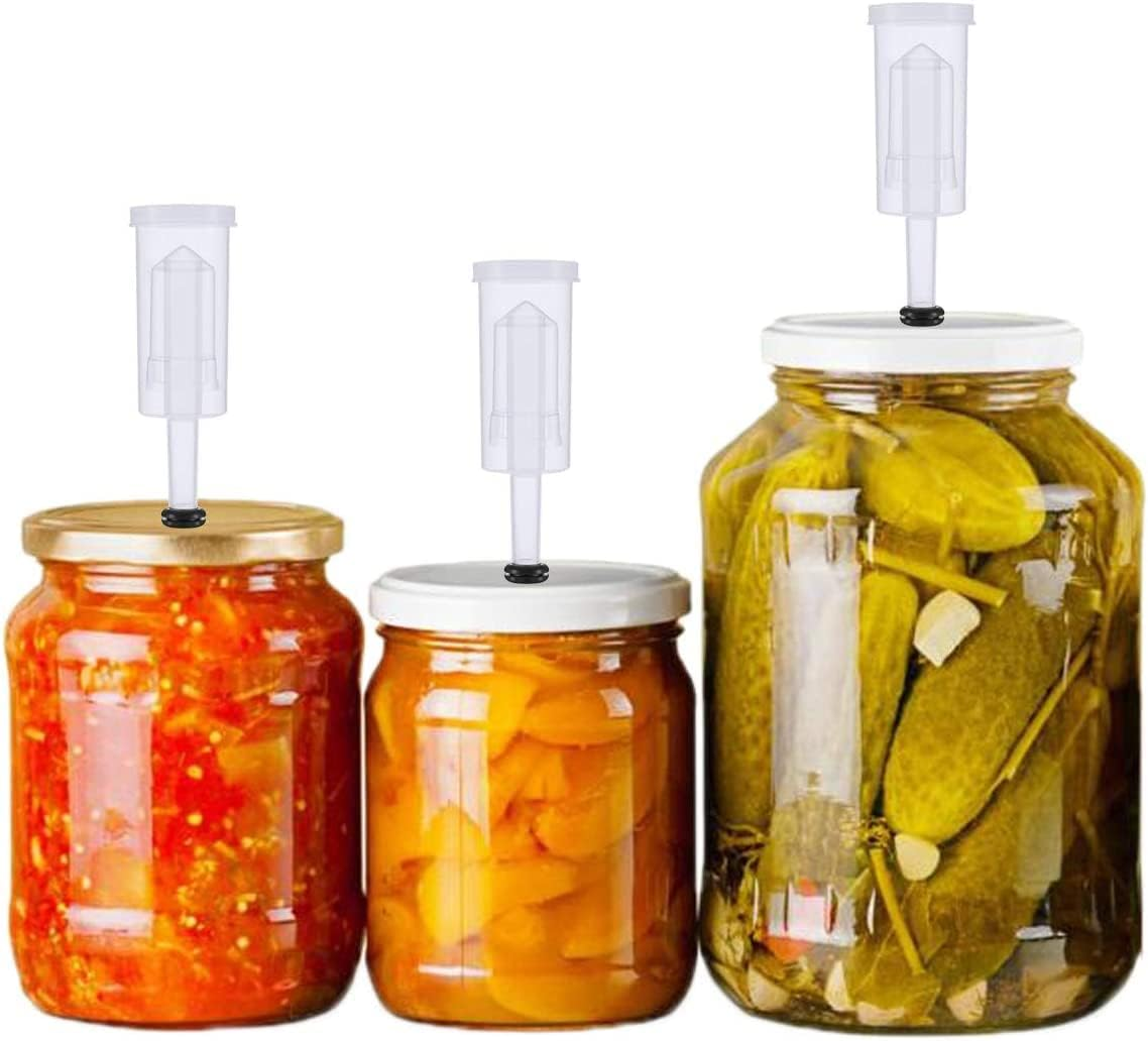 4-Piece Airlock Fermentation Beer Wine Brewing Air Locks with Silicone Grommets for Sauerkraut Kimchi Kombucha ((NO Jars)