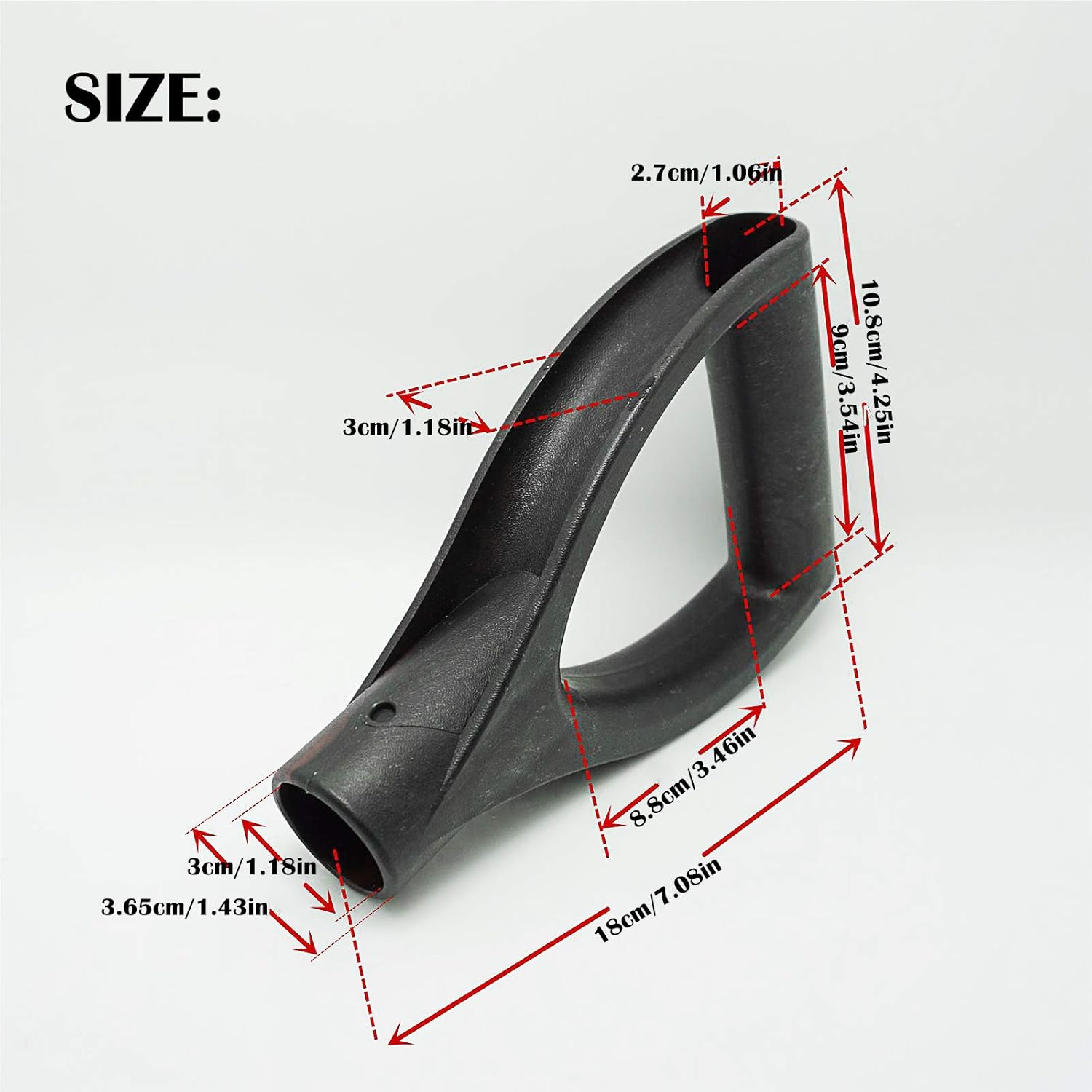 Replacement D-Grip Plastic Snow Shovel Handle, Black, Pack of 2 image number 4