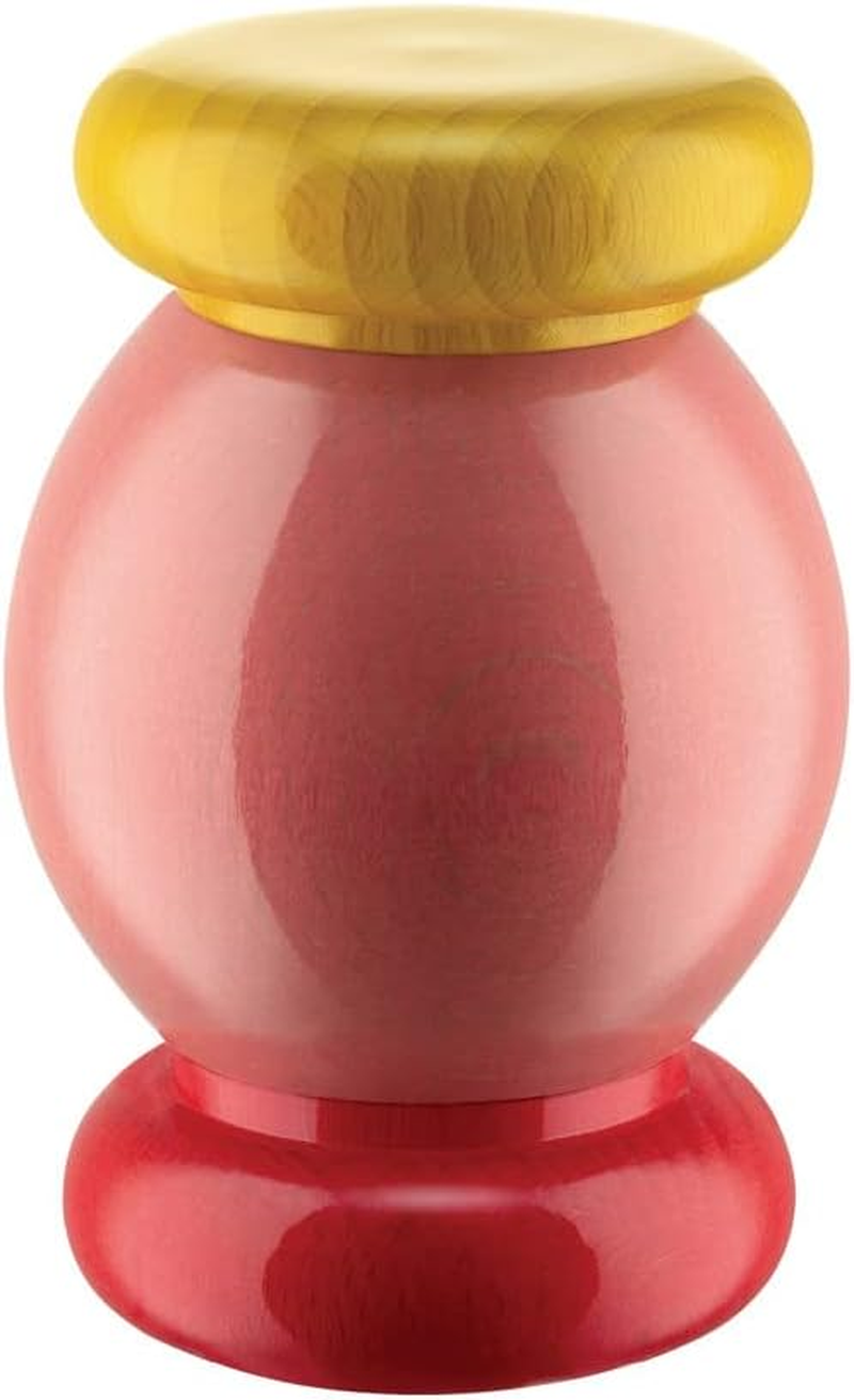 Alessi Salt, Pepper and Spice Grinder in Beech-Wood, 100 Values Collection, One Size, Yellow,Red,Pink