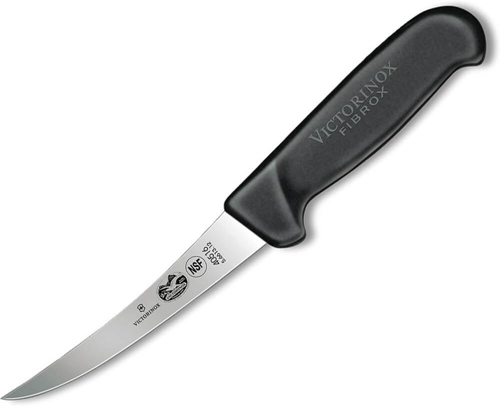 Victorinox Fibrox Curved Flexible Narrow Blade Boning Knife, Red, 5.6611.15