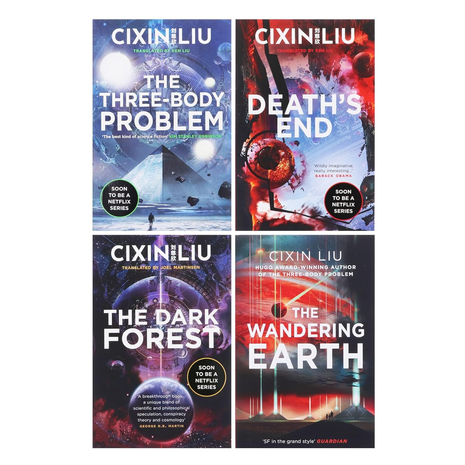 Cixin Liu Three Body Problem 4 Books Collection Set (The Three-Body Problem, the Dark Forest, Death'S End, the Wandering Earth)