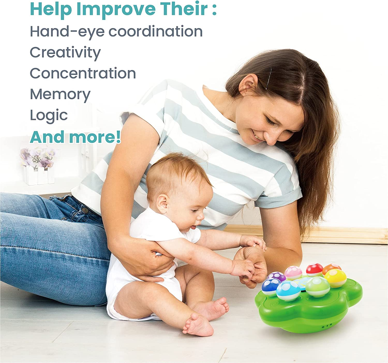 BEST LEARNING Mushroom Garden - Interactive Educational Light-Up Toddler Toys for 1 to 3 Years Old Infants & Toddlers - Colors, Numbers, Games & Music for Kids - Ideal Baby Birthday Present image number 6