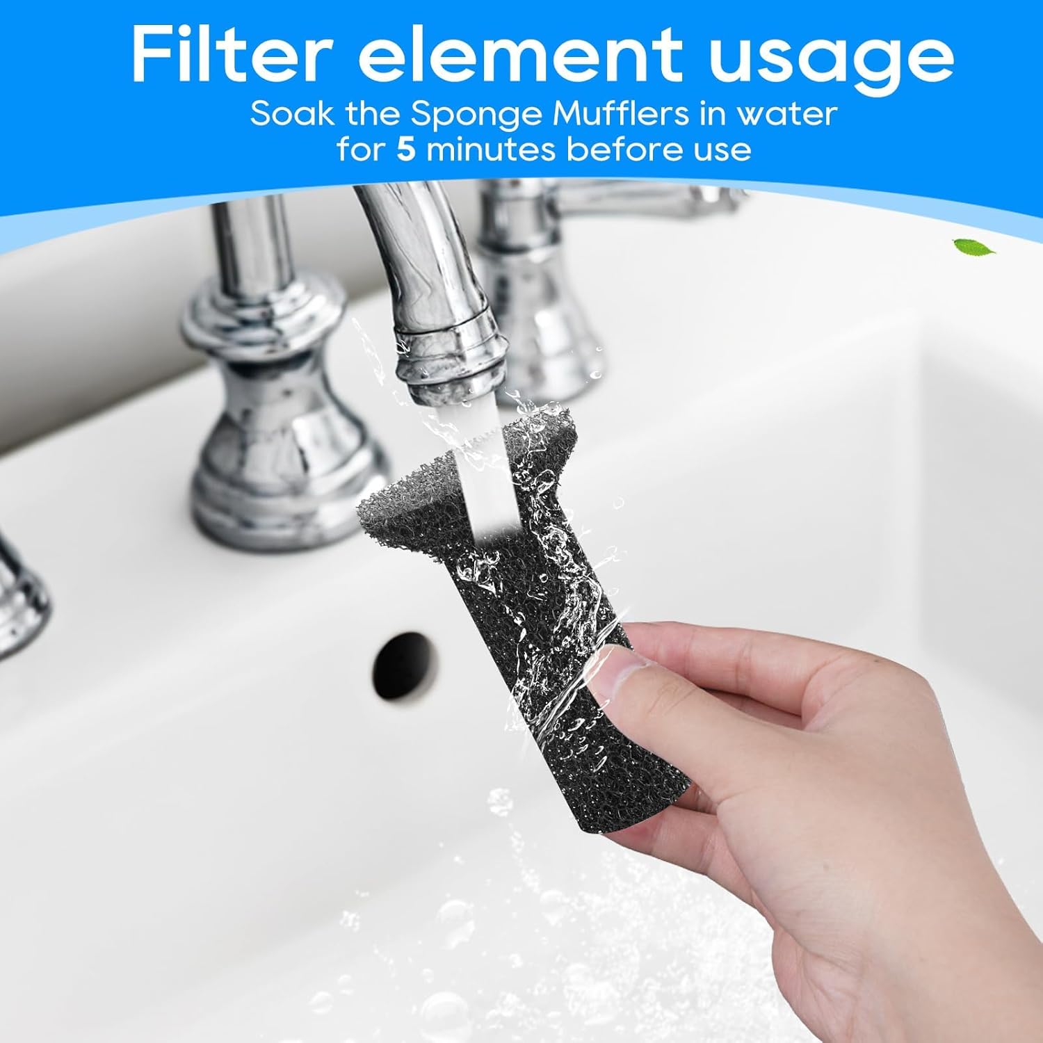 Lite Fountain Replacement Foam Filters and Sponge Mufflers - 6 Sets (Compatible with Lite 2.5L/84Oz Cat Water Fountain) image number 3