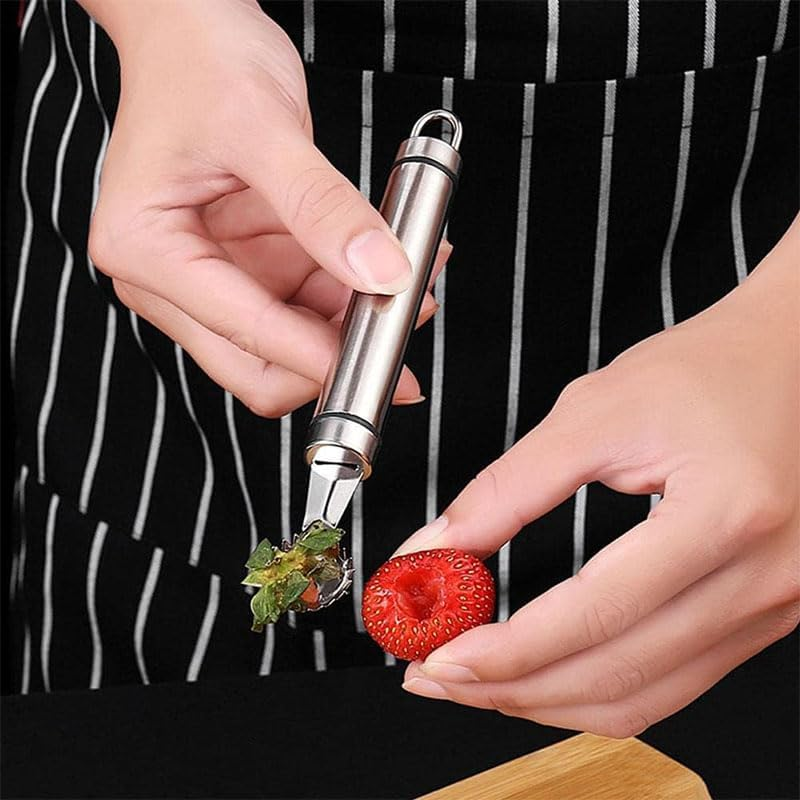 Stainless Steel Strawberry Huller and Tomato Stem Corer Tool， Practical Kitchen Tool for Fruits and Vegetables (1Pcs) image number 1