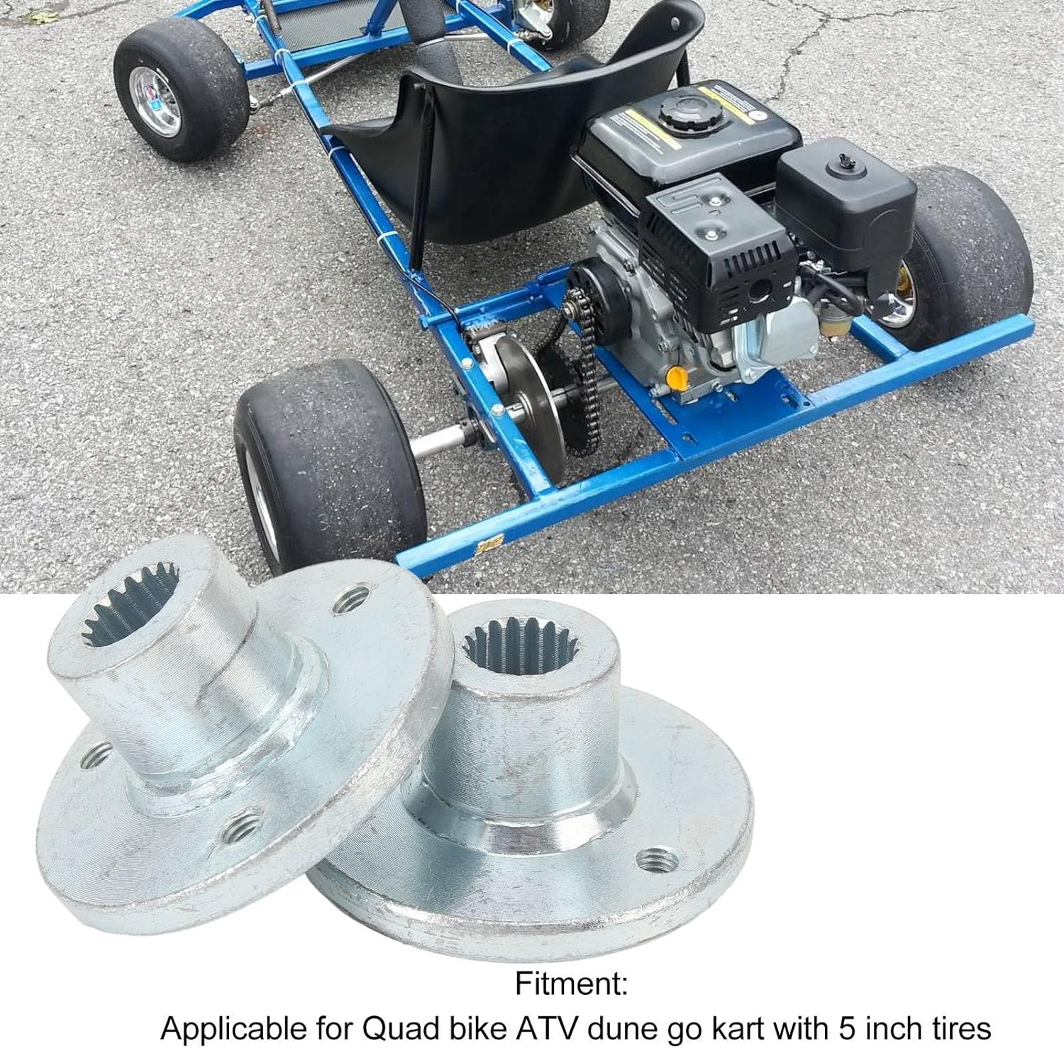 17T 3 Stud Rear Wheel Hub Shaft for Quad Bike ATV Go Kart with 5 Inch Tires, Steel Alloys 3 Stud Rear Wheel Axle Hub, Wheel Hub with Stable Performance image number 3