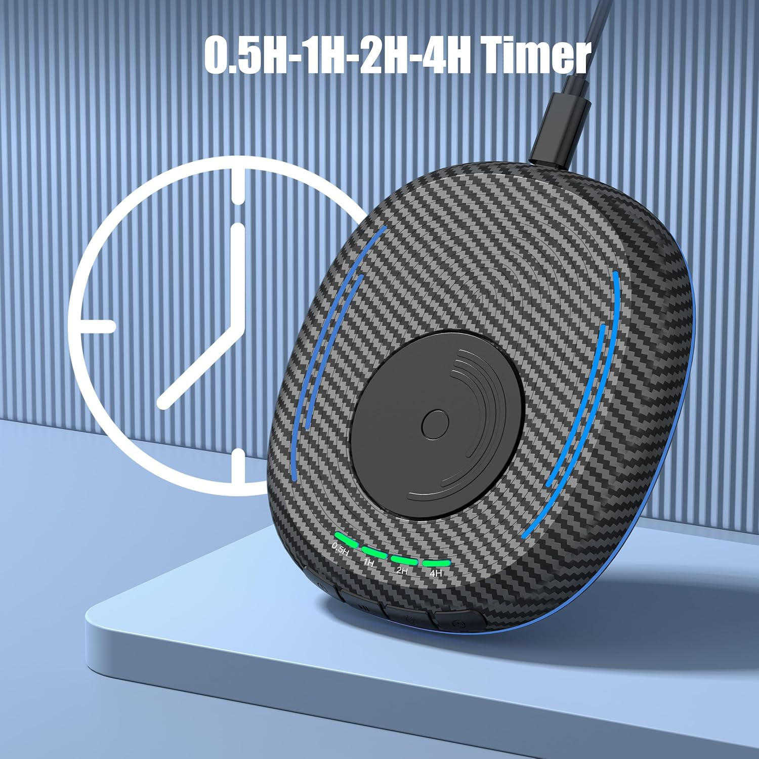 Mouse Jiggler Undetectable with Timer, On/Off Switch, Breathing Light for Prevent Computer Laptop Screen Sleep (Carbon Fiber Black) image number 4