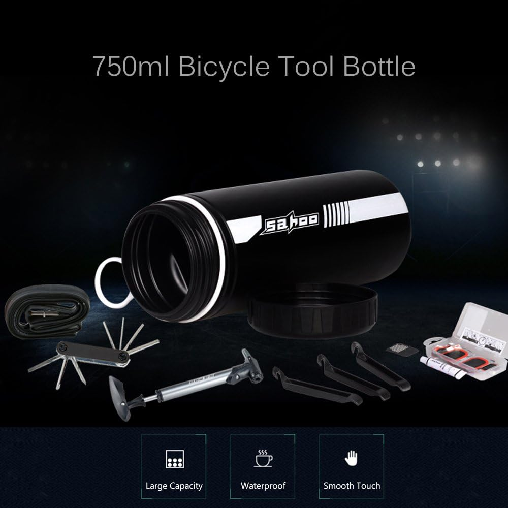 HUIOP Tool Storage Bottle, 750Ml Bottle Storage Pod Cycling Bicycle Bike Tool Storage Bottle Case Holder Container image number 1