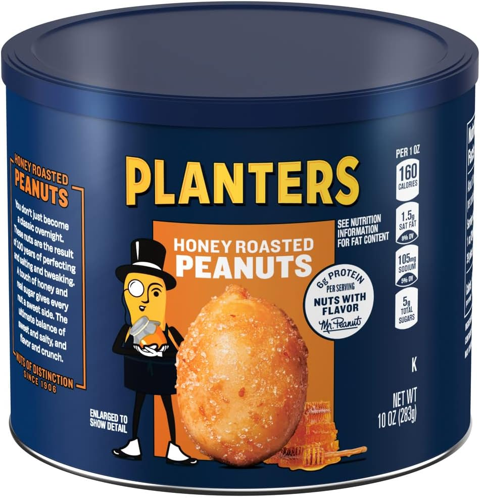 Planters Honey Roasted Peanuts (6 Ct Pack, 10 Oz Canisters) image number 4
