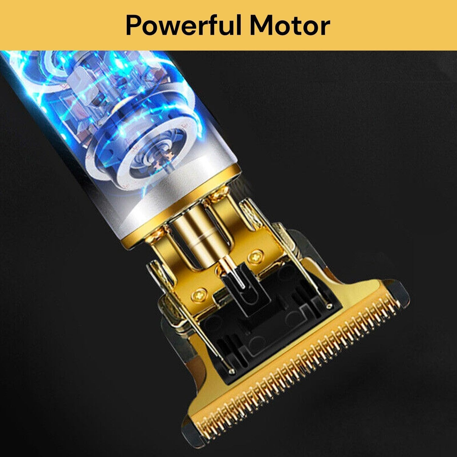 EZONEDEAL Hair Clippers Zero Gapped T-Blade Hair Trimmer Cordless Rechargeable Edgers Clippers Electric Beard Trimmer Shaver Hair Cutting Kit Gifts for Men (Gold) image number 6