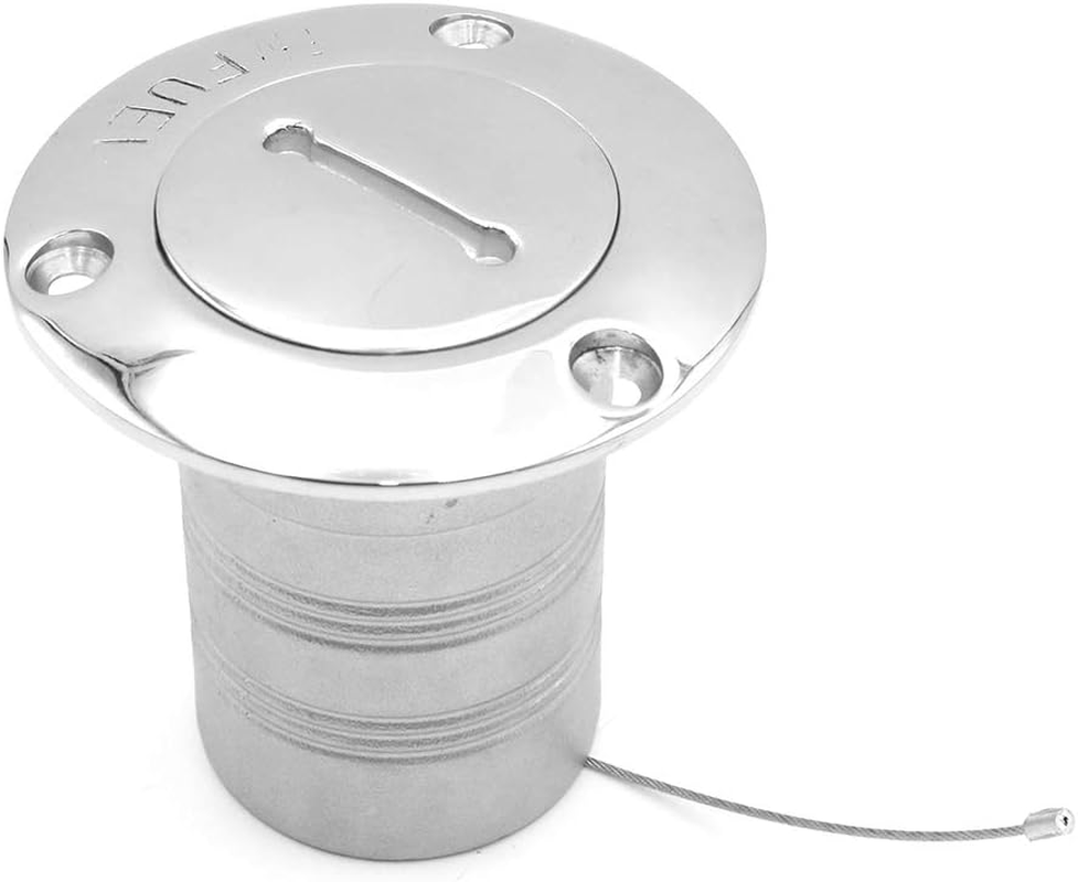 NUZAMAS 1.5" Lockable Stainless Steel Fuel Deck Filler 316 Stainless Steel with Key Cap Boat Yacht Accessories