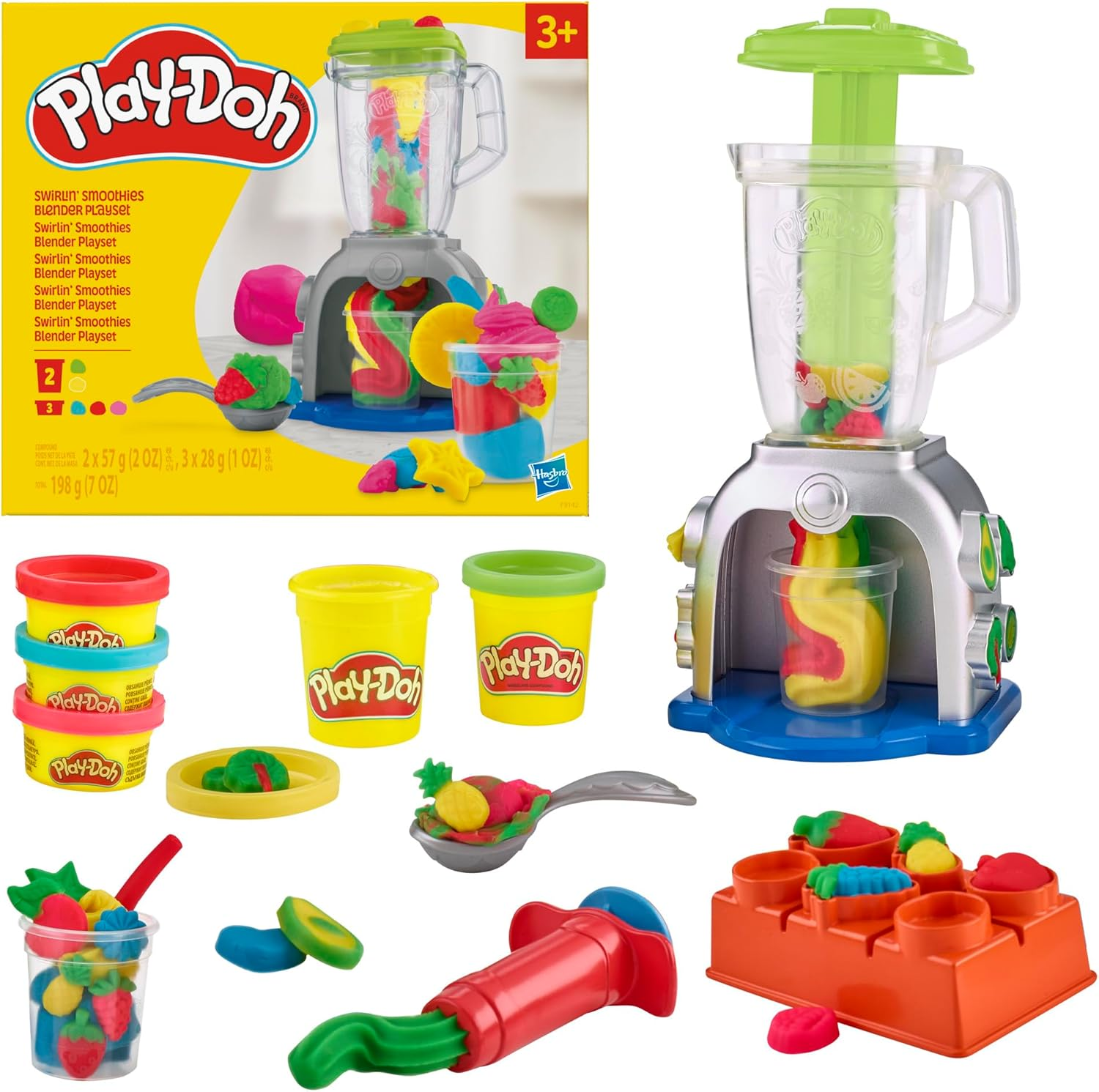 Play-Doh Swirlin' Smoothies Toy Blender Playset, Play Kitchen Appliances, Kids Arts and Crafts Toys for Ages 3+, Pretend Play Toy for Unisex image number 4