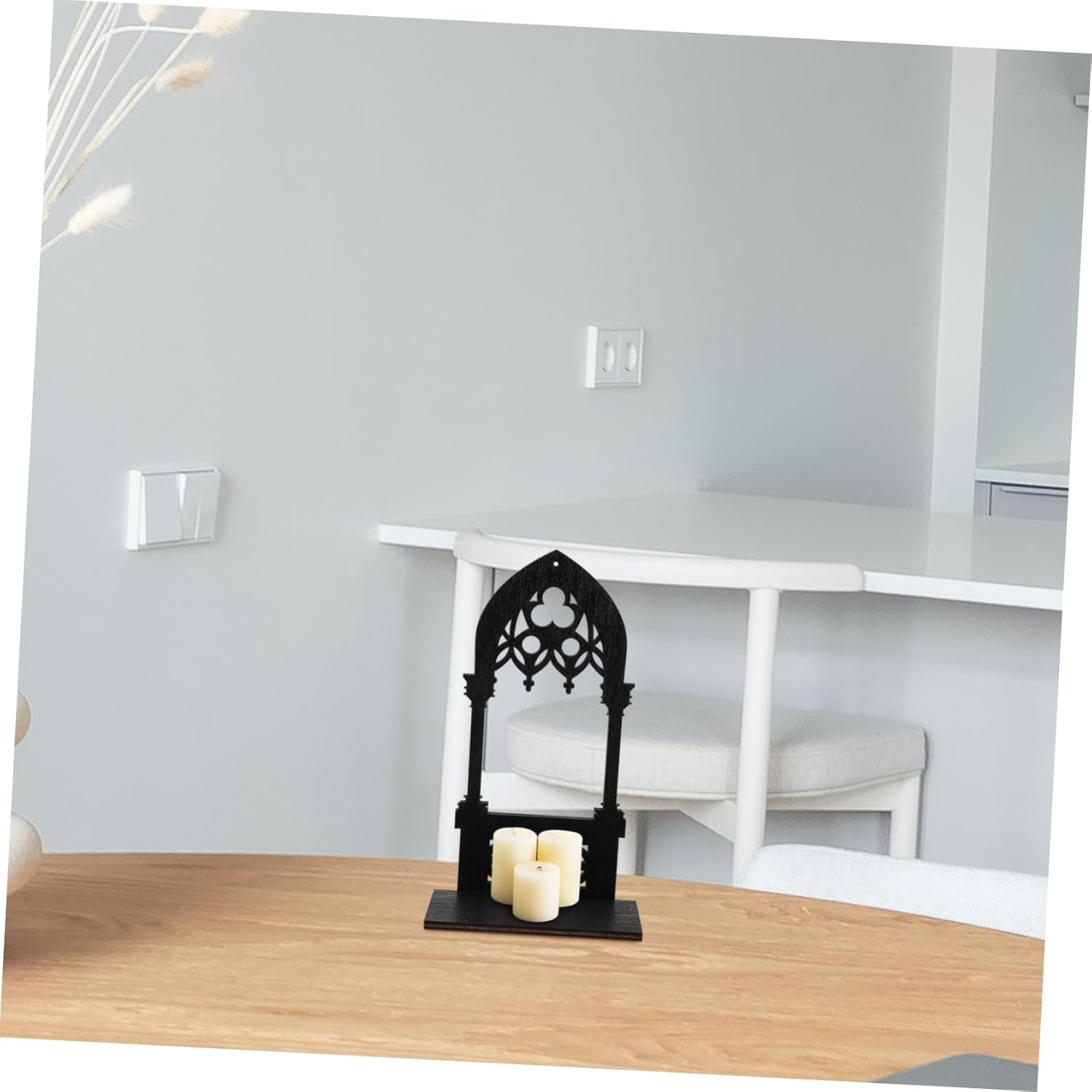 Gothic Candle Holder Set Vintage Pillar Candle Stands for Table Centerpiece Home Decor Church Bar Restaurant Ambiance image number 4