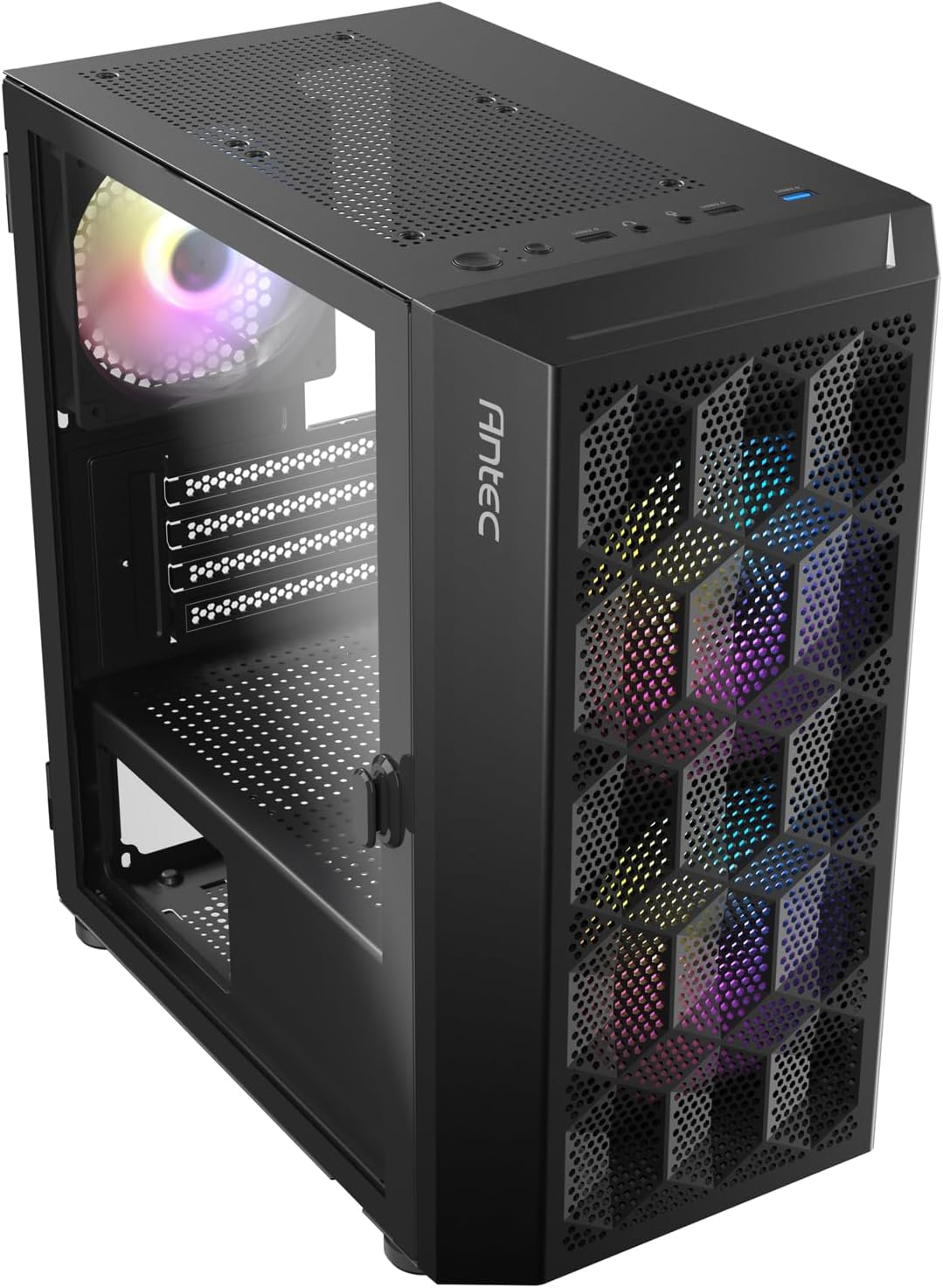 Antec NX200M RGB NX Series Mini Tower M-ATX Computer Gaming Case, Black image number 6