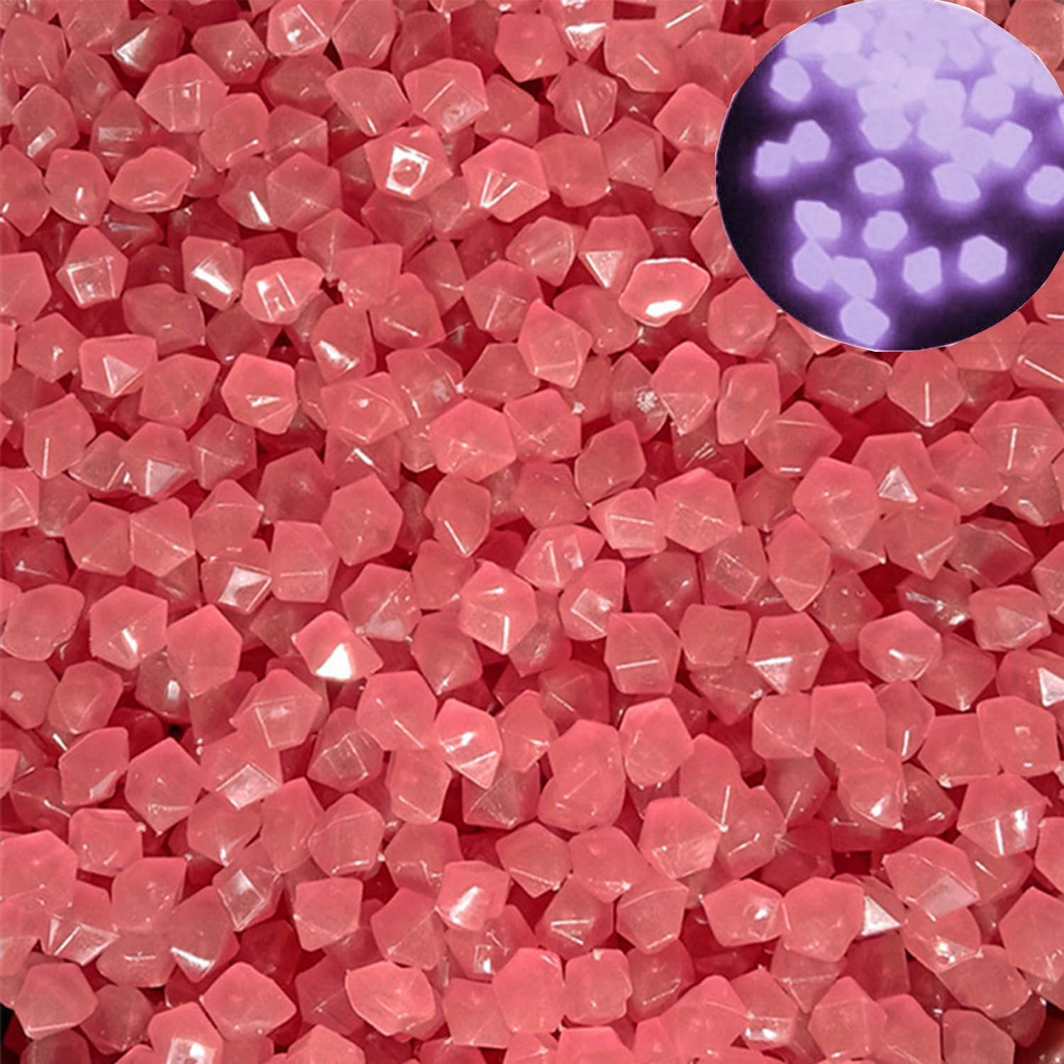 Glow in the Dark Rocks Outdoor Decorative Stones,300 Pcs Glow Pebbles Decoration in the Dark Luminous Stones,Resin Garden Decorative Stones Glow in the Dark Pebble Small Garden (White)