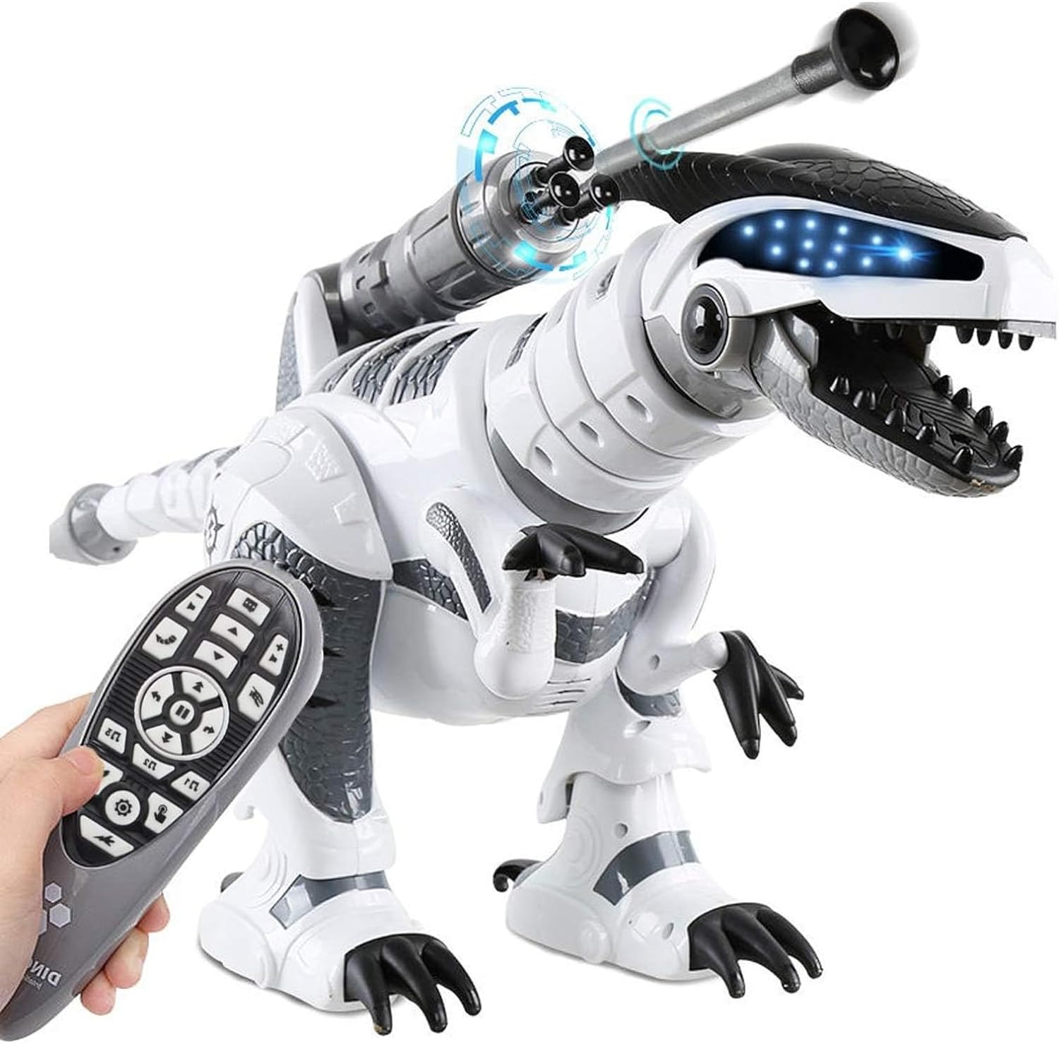 Spobot Remote Control Dinosaur Smart Wildlife RC Robot Electronic Pets, Interactive Intelligent Touching Robotic Walking Dancing Singing Dinosaur Toy with Shooting Mode for Kids image number 2