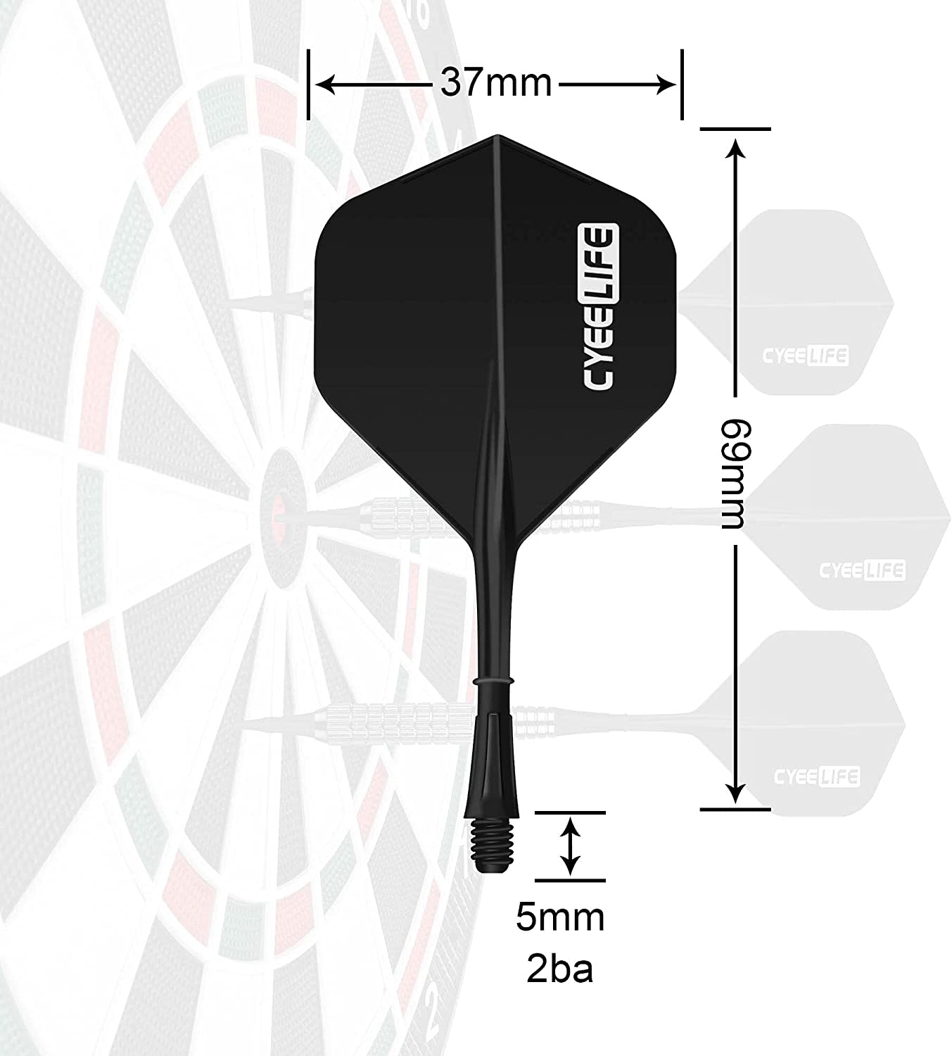 Cyeelife-Dart Flights and Shafts,12Pcs One Piece Integrated Plastic New Accessories Kit,4 Colors image number 4