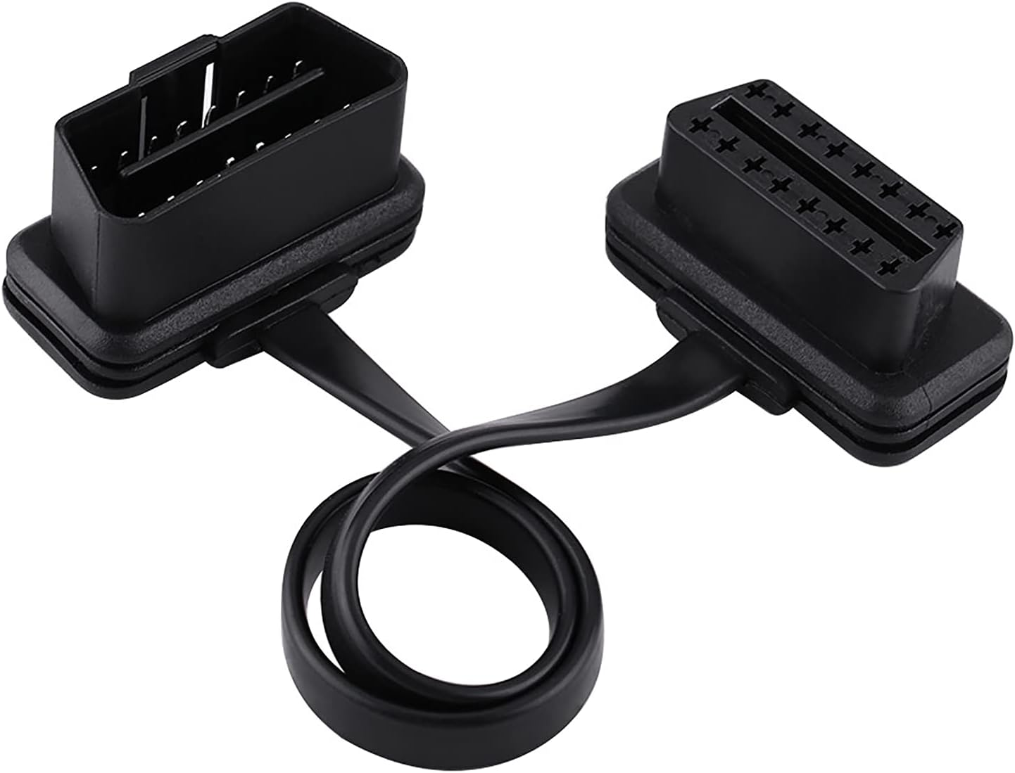 OBD2 Extension Cable, 16-Pin Male to Female Diagnostic Adapter for Vehicles, Flexible, 30Cm 60Cm 100Cm, Black image number 2
