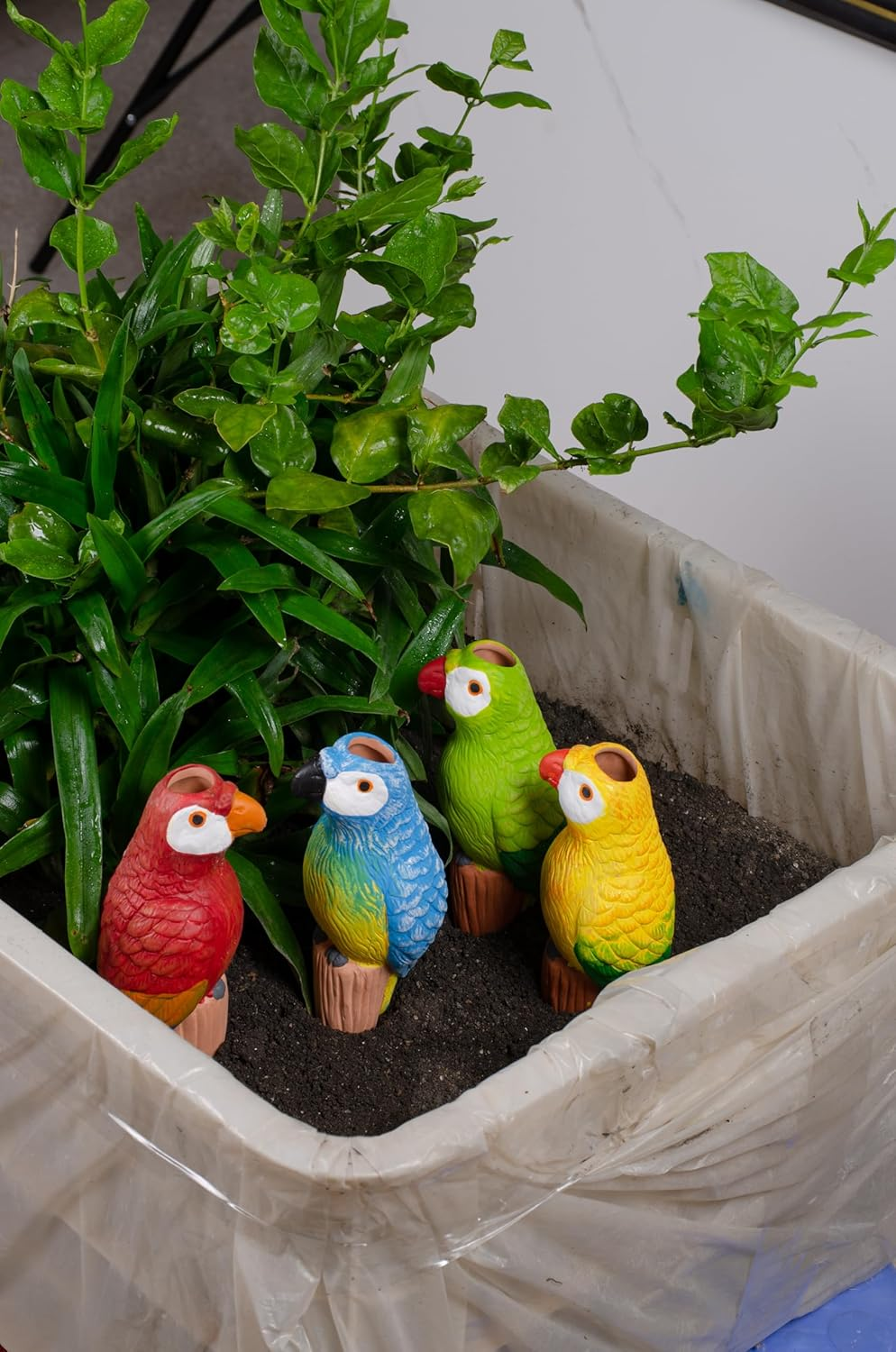 Terracotta Watering Spike Set, Self Watering Planter Insert, Automatic Plant Watering Devices for Vacation Care, Garden/Office/Outdoor/Indoor Plant Decoration 4PCS - White image number 3