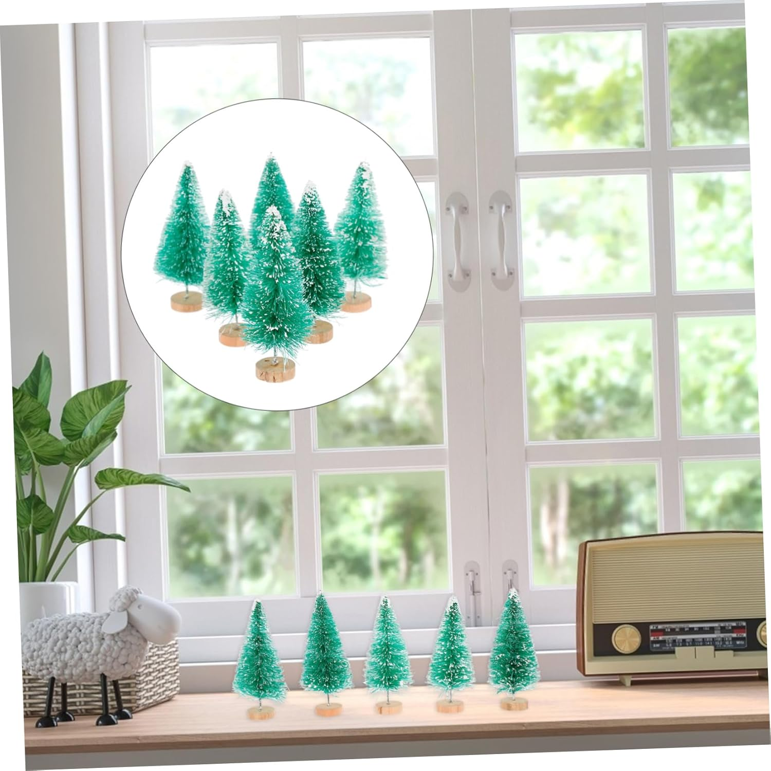 Ciieeo 12Pcs Mini Christmas Tree PVC Christmas Tree Decor Desktop Adornment Party Supplies for Home Shop image number 6