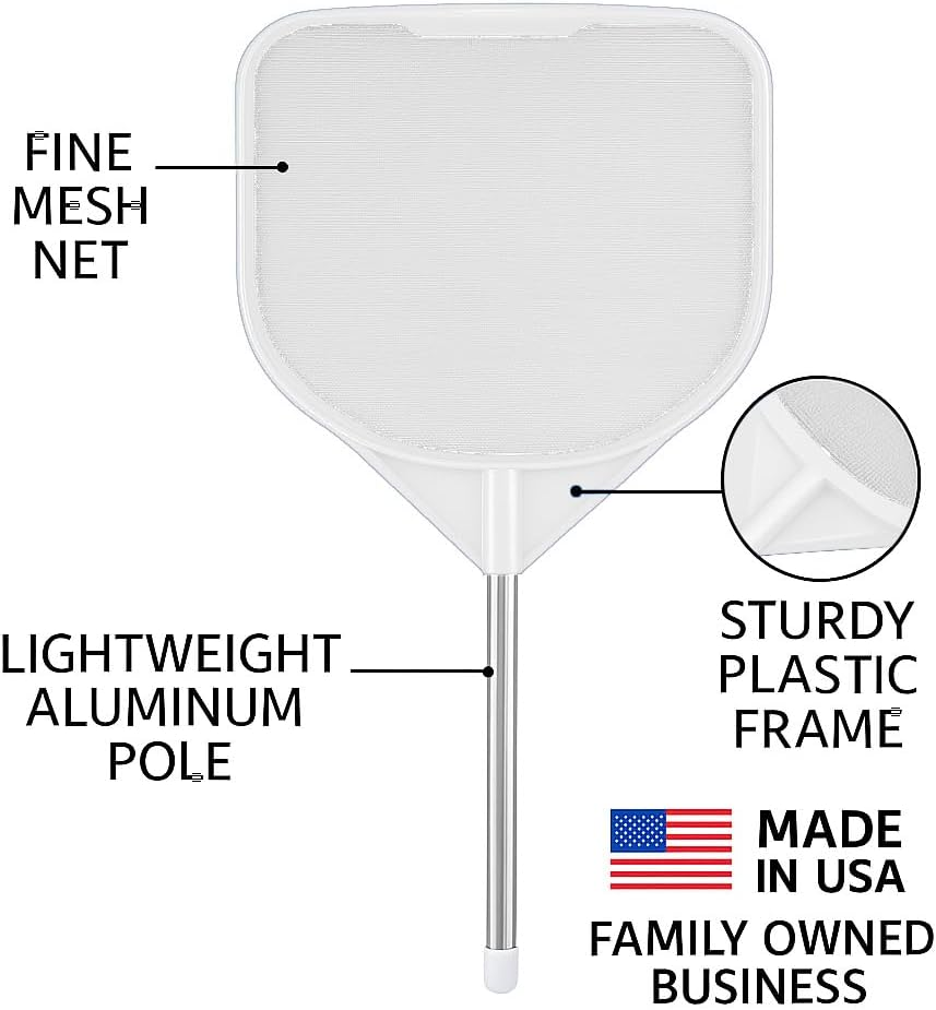 JED Pool Tools 40-376F Fine Mesh Pool and Spa Leaf Skimmer with Handle, White image number 2