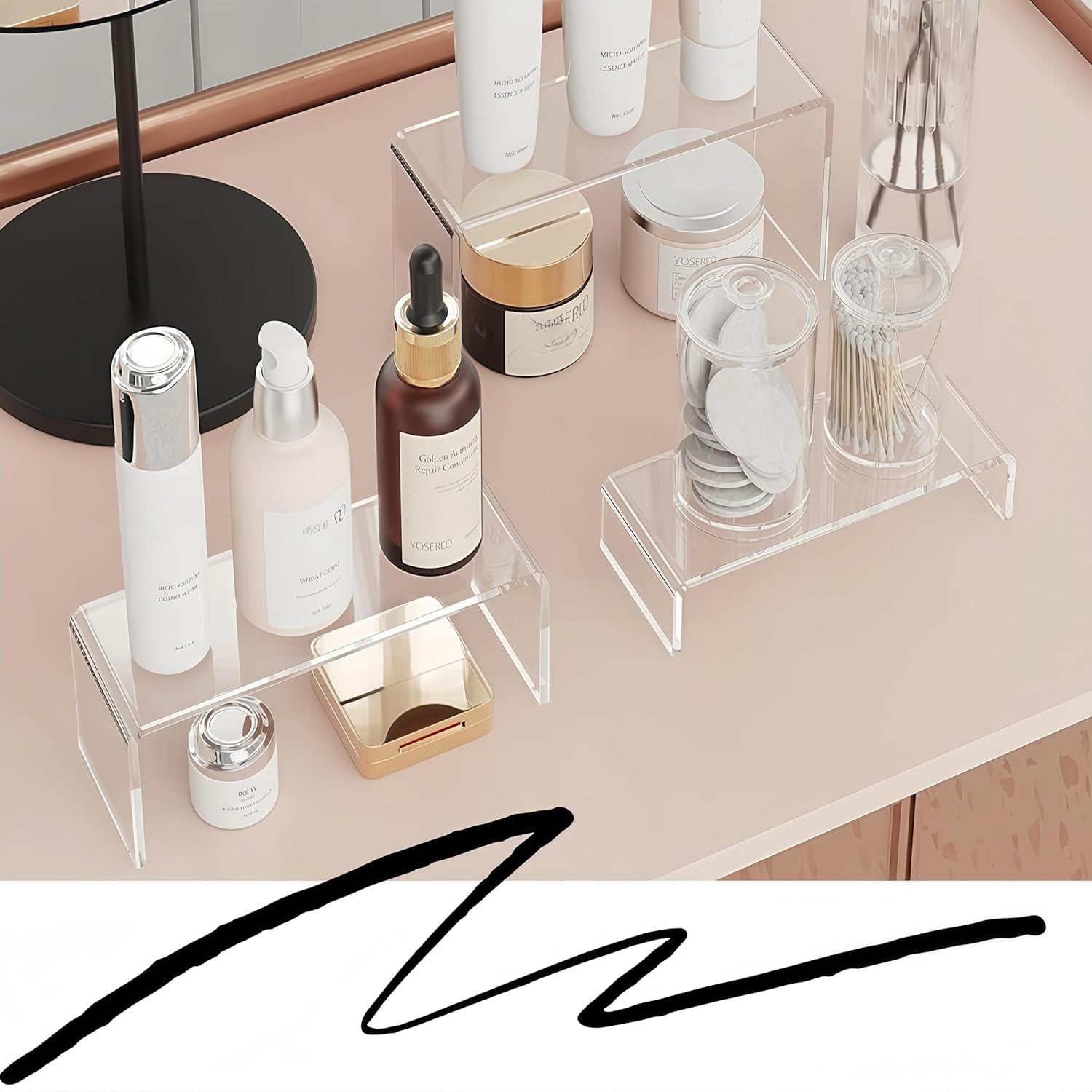 6 Sets Acrylic U-Shaped Display Stand, Clear Acrylic Display Risers for Figures, Cupcakes, Buffets, Jewelry Display Etc(3 Sizes)