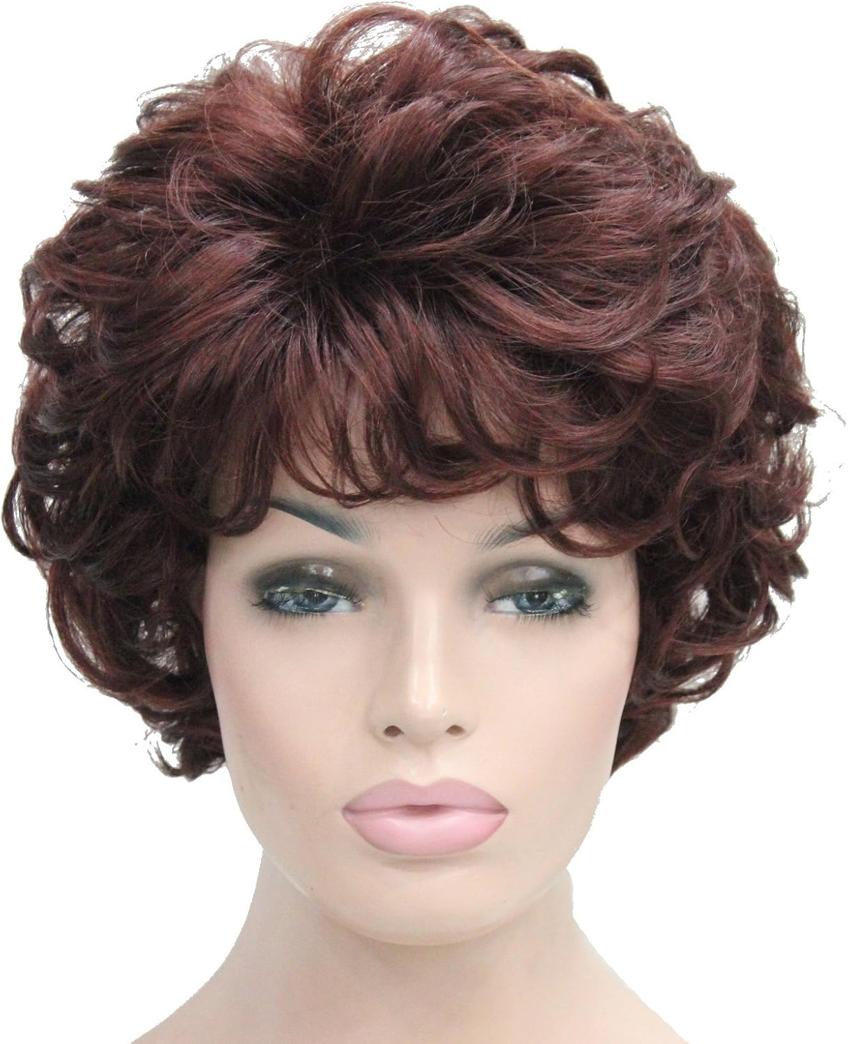 (19 Light Strawberry Blonde) - Lydell Women'S Short Curly Wavy Wig Synthetic Hair Full Wig 15Cm (19 Light Strawberry Blonde)