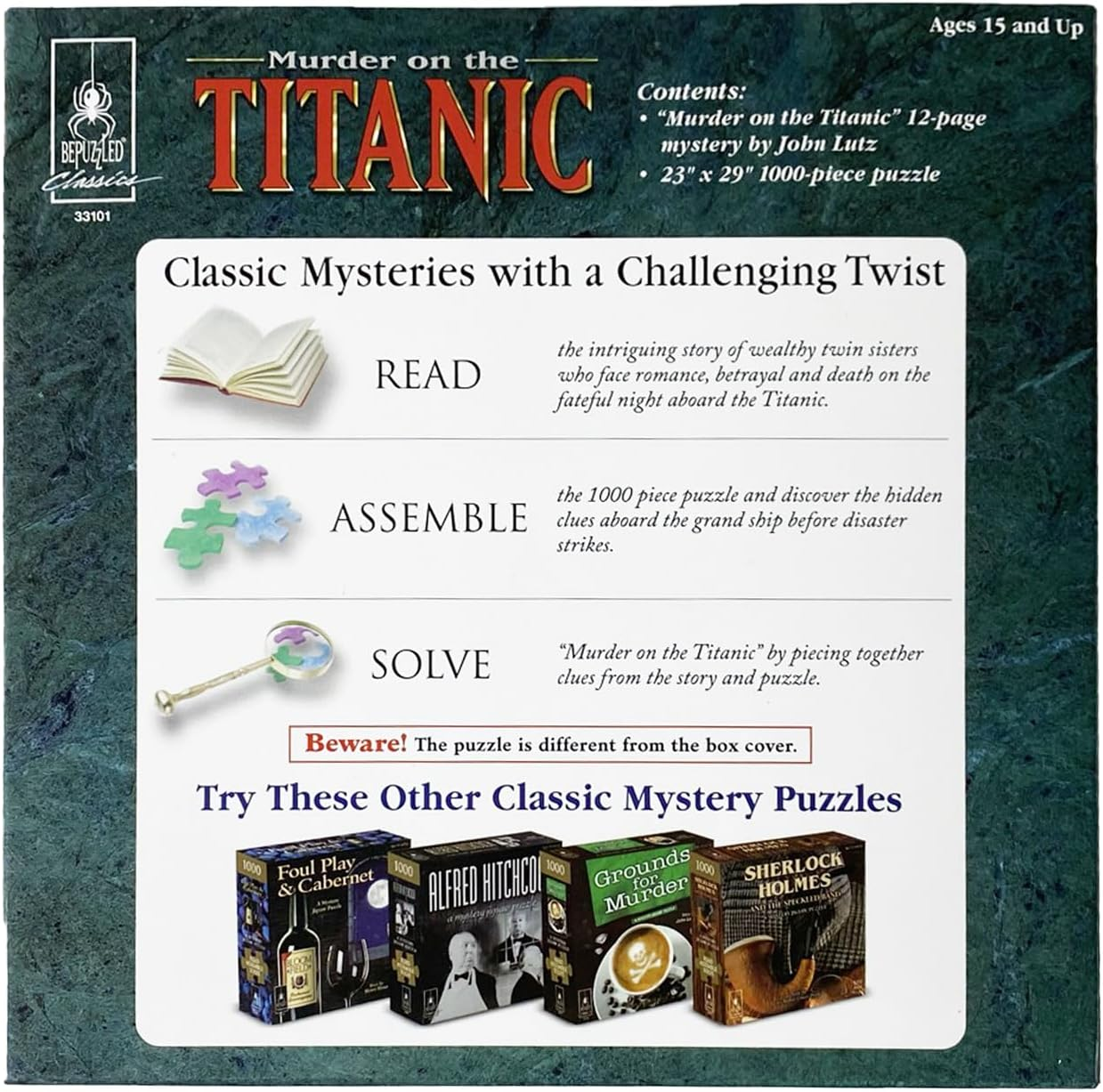 Bepuzzled, Classic Mystery 1000Pc Jigsaw Puzzle - Murder on the Titanic, image number 5