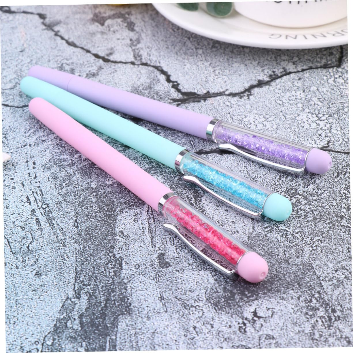 Manicure Dotting Tools Rhinestones Picker 3Pcs Plastic Nail Art Dotting Pen Set 16.3X1.3X1Cm Easy and Safe to Use Practical Nail Art Learners Manicurist Salon Crafts - Purple image number 7