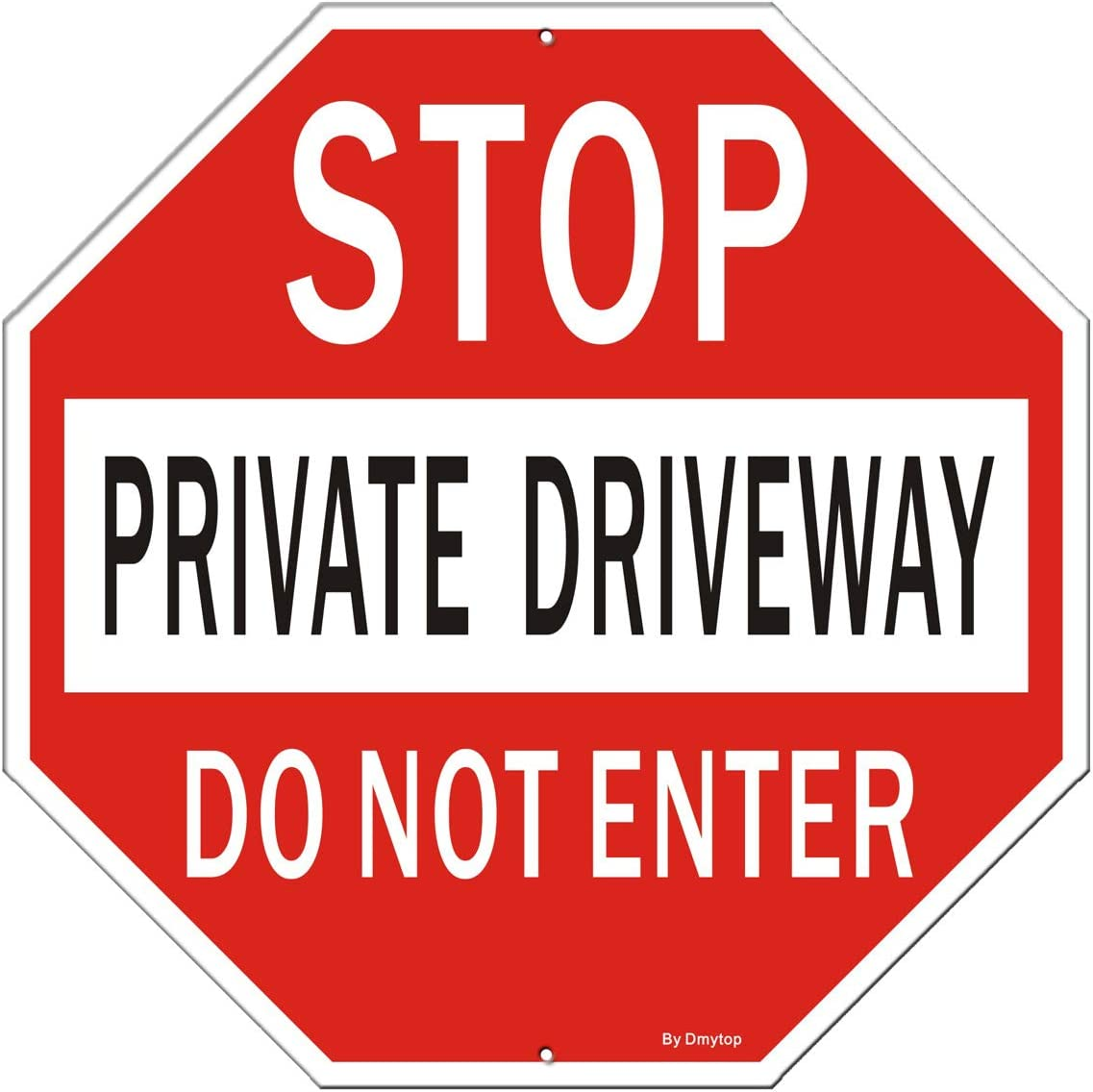 1Pack Stop Sign, Private Driveway Do Not Enter Sign | 12" X 12" Reflective Aluminum, Easy Mounting, UV Protected, Octagon Shaped