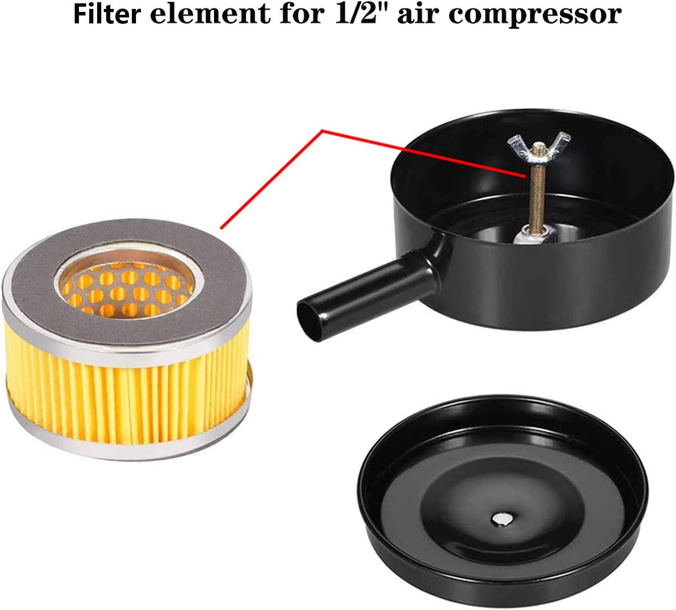 Air Compressor Intake Paper Filter Elements, 4 PCS Replacement Compressor Air Filter Element (Type 1) image number 2