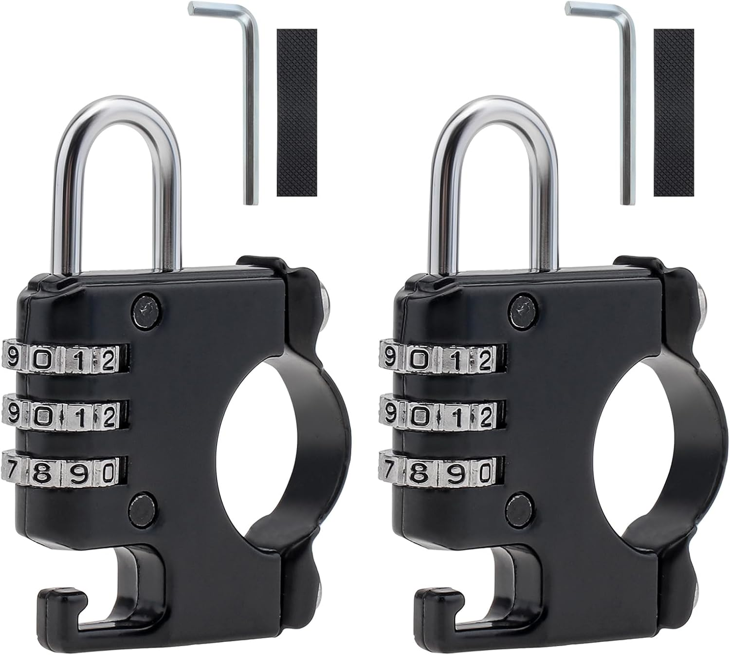Windance 2PCS Anti-Theft Helmet Lock Combination Password Security Lock for Motorcycle Scooter ATV Bicycles image number 3