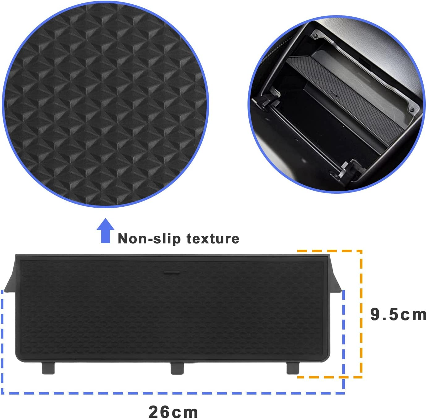 SING F LTD Center Console Storage Box Shelf Compatible with MX5 2015-2022 Armrest Box Interlayer with Anti-Slip Rubber Pad Glove Box Organizer Tray Black image number 4